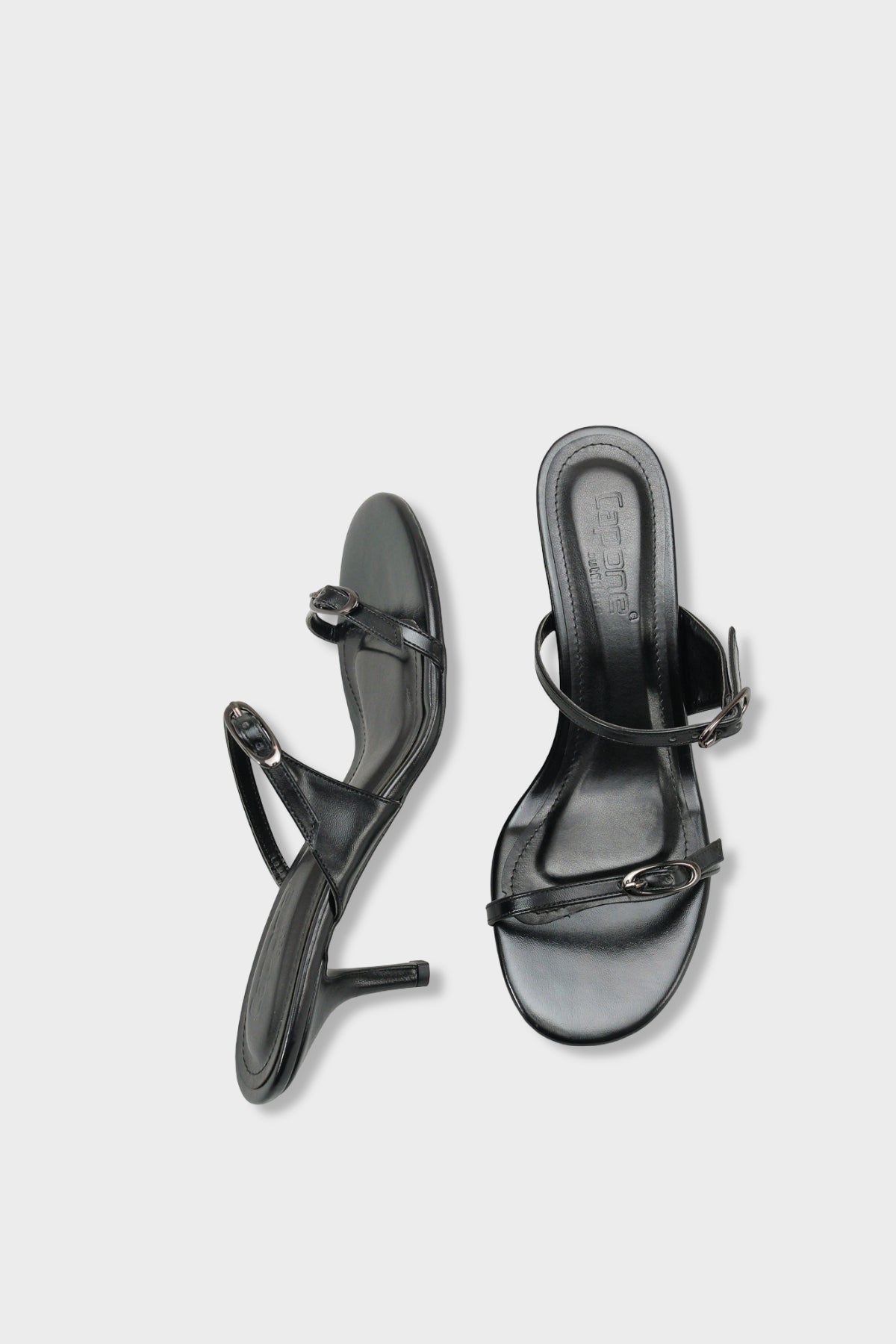 Gerda Yuvarlak Burunlu Çift Tokalı Orta Topuklu Şık Kadın Terlik