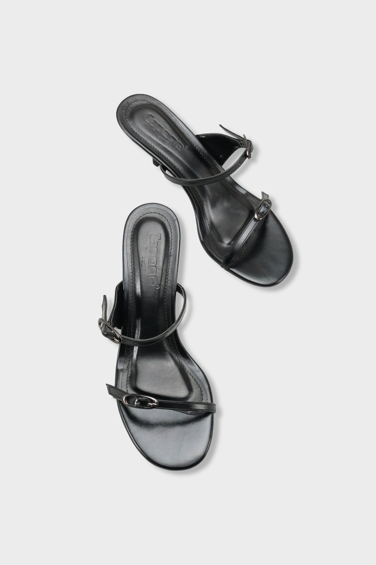 Gerda Yuvarlak Burunlu Çift Tokalı Orta Topuklu Şık Kadın Terlik