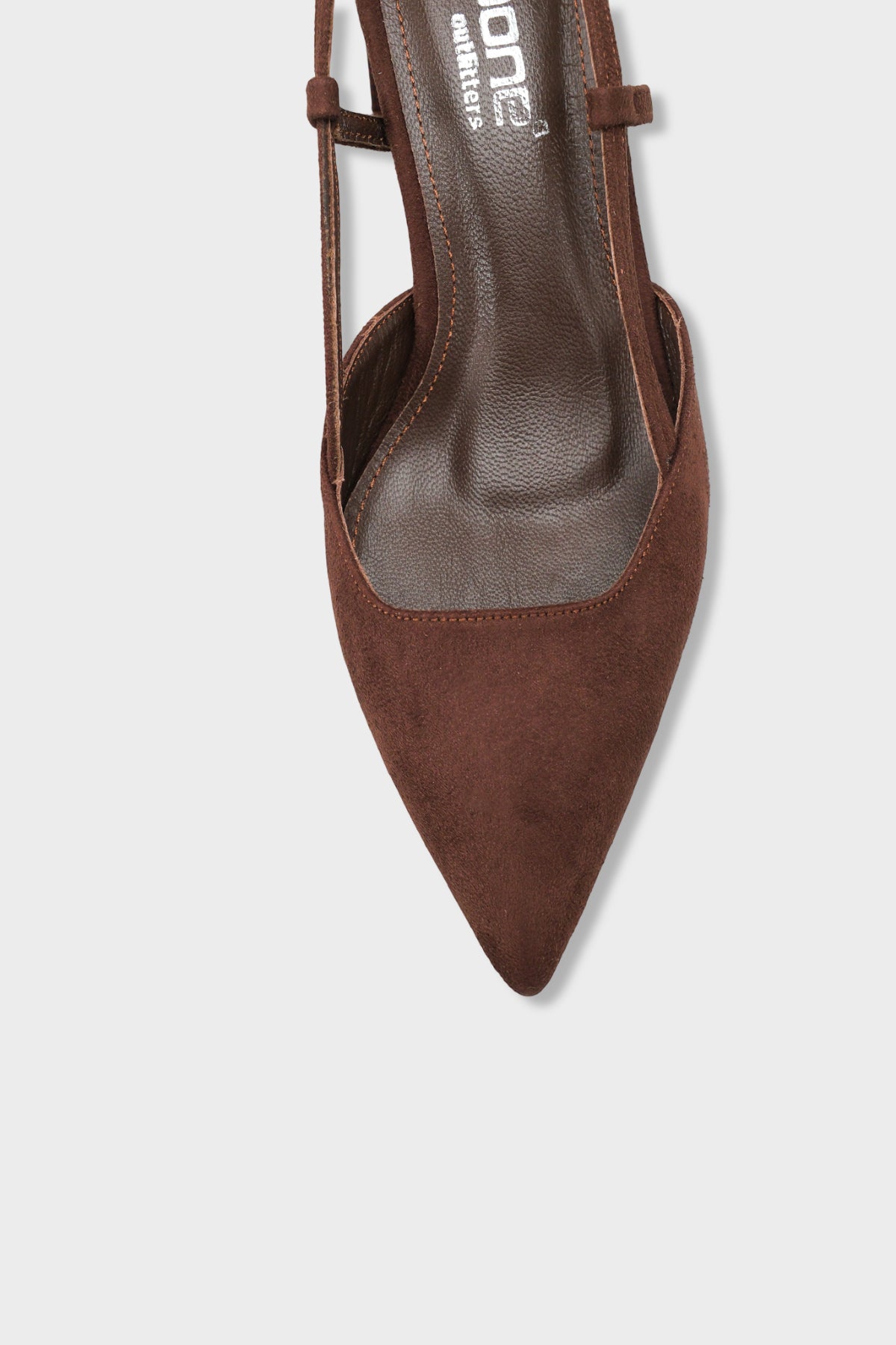 Phelia Hakiki Deri Astarlı Sivri Burunlu Orta Kalın Topuklu Süet Görünümlü Arkası Açık Kadın Ayakkab