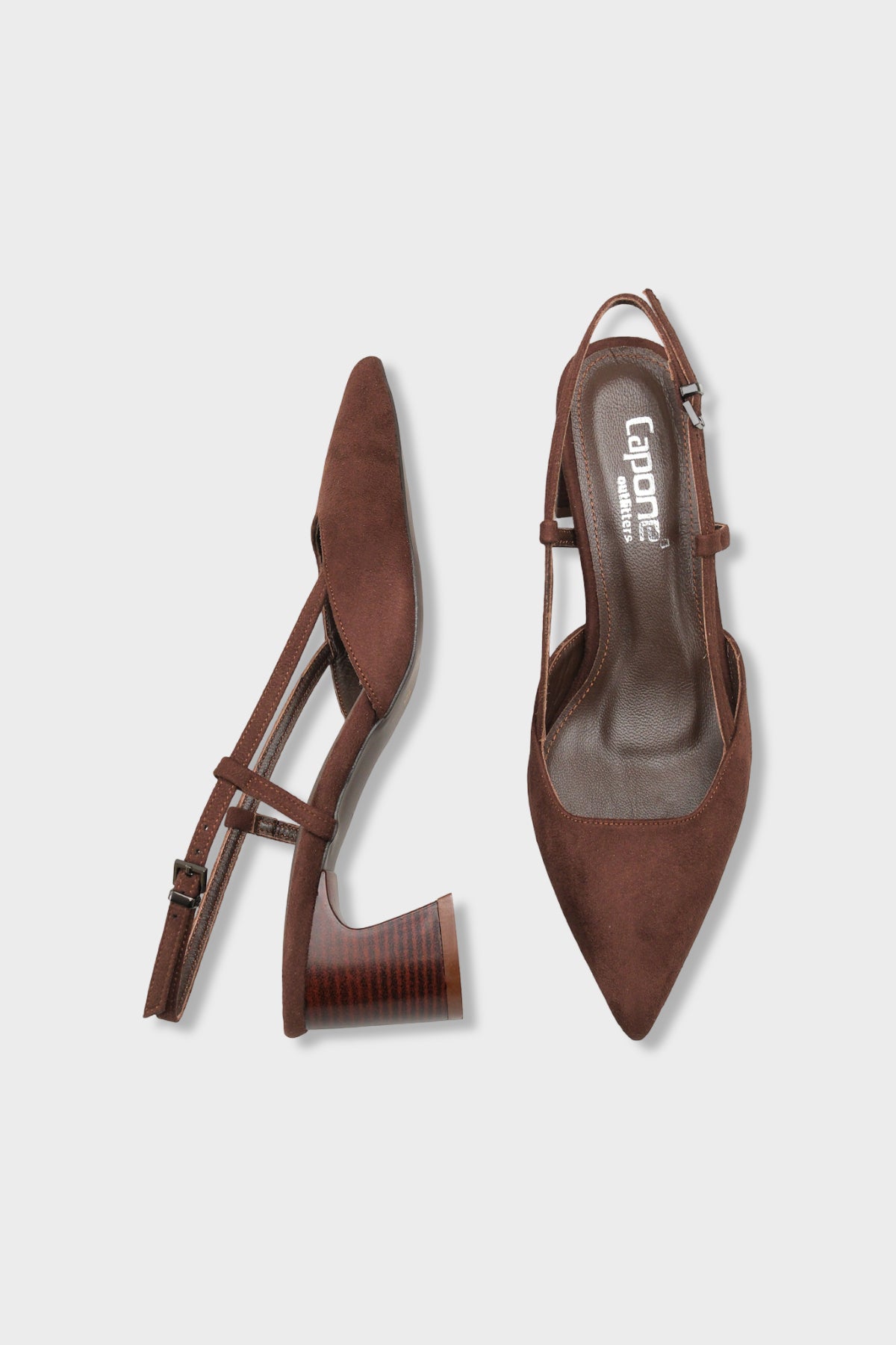 Phelia Hakiki Deri Astarlı Sivri Burunlu Orta Kalın Topuklu Süet Görünümlü Arkası Açık Kadın Ayakkab