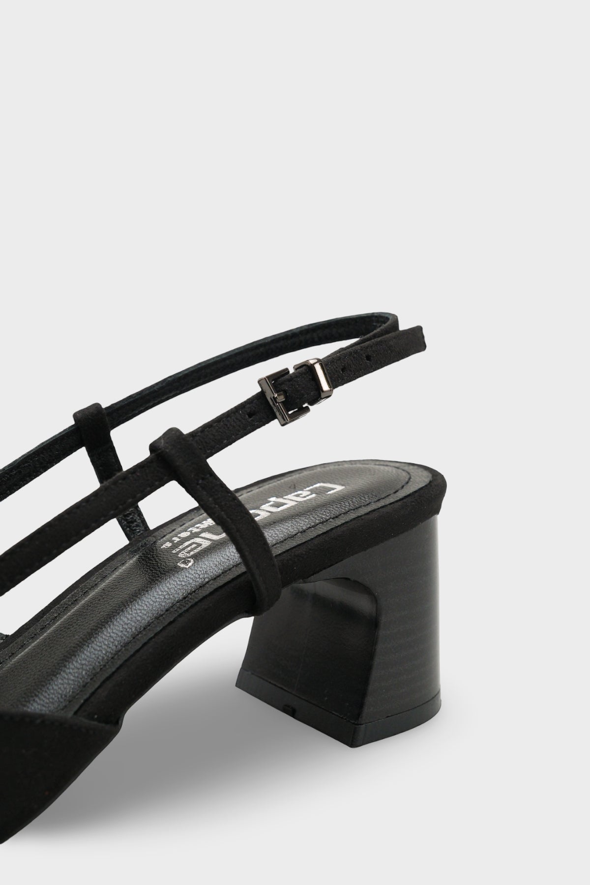 Phelia Hakiki Deri Astarlı Sivri Burunlu Orta Kalın Topuklu Süet Görünümlü Arkası Açık Kadın Ayakkab