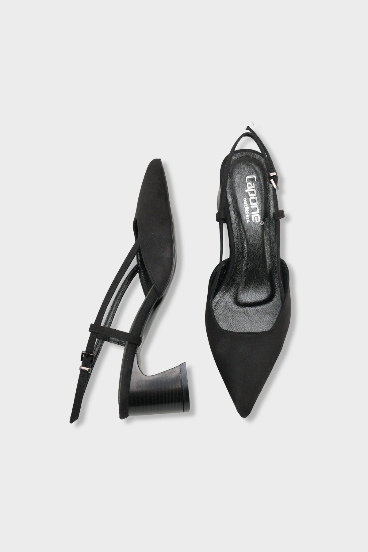 Phelia Hakiki Deri Astarlı Sivri Burunlu Orta Kalın Topuklu Süet Görünümlü Arkası Açık Kadın Ayakkab