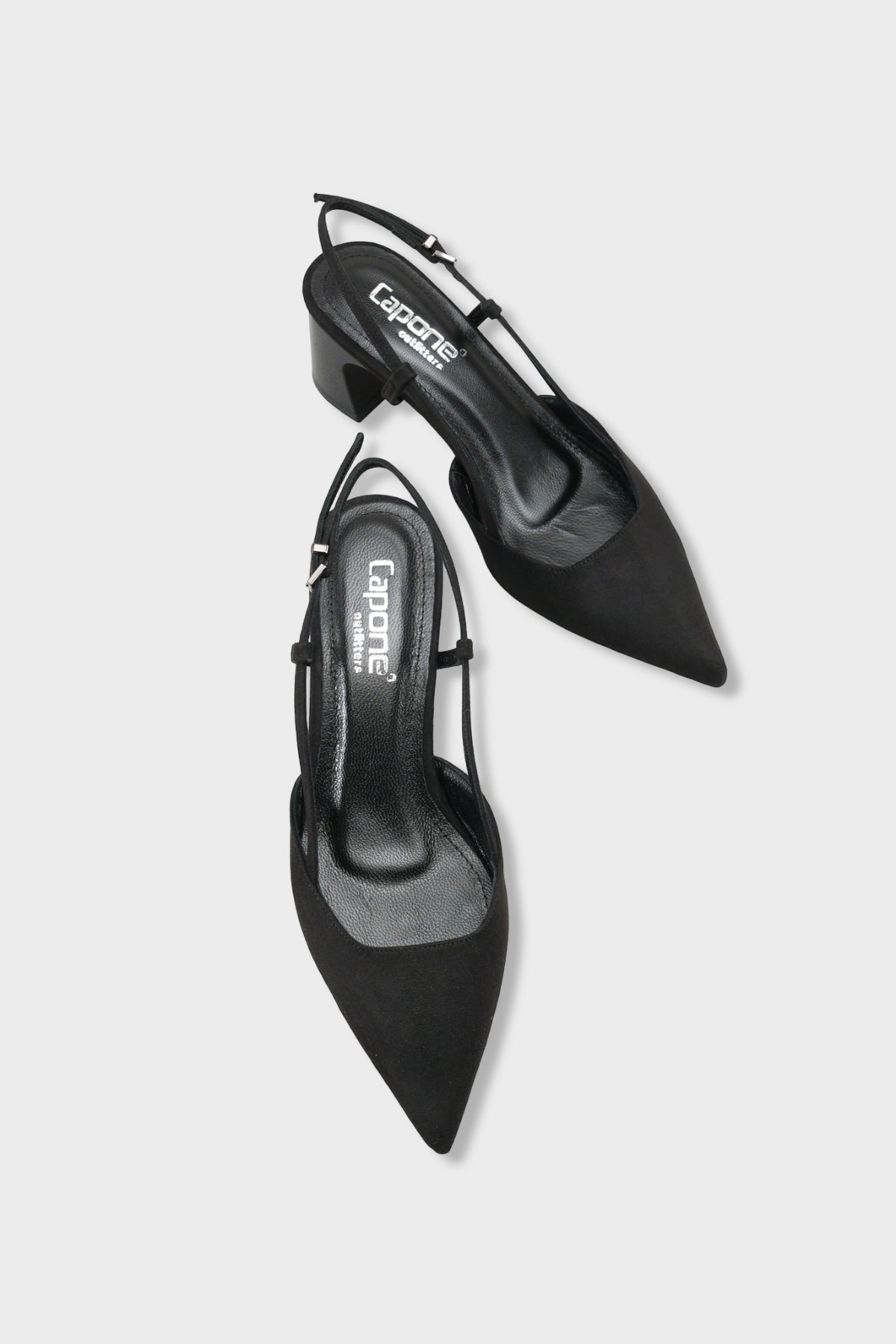 Phelia Hakiki Deri Astarlı Sivri Burunlu Orta Kalın Topuklu Süet Görünümlü Arkası Açık Kadın Ayakkab