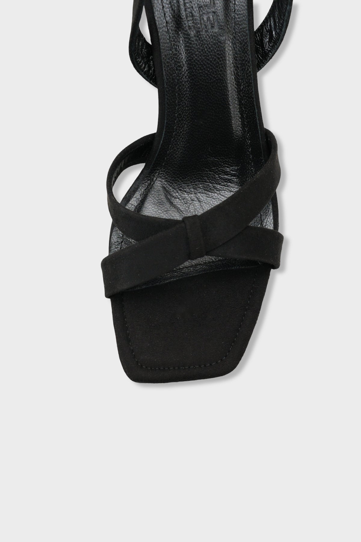 Roxana Hakiki Deri Astarlı Küt Burunlu Çapraz Bantlı Orta Topuklu Süet Görünümlü Şık Kadın Ayakkabı