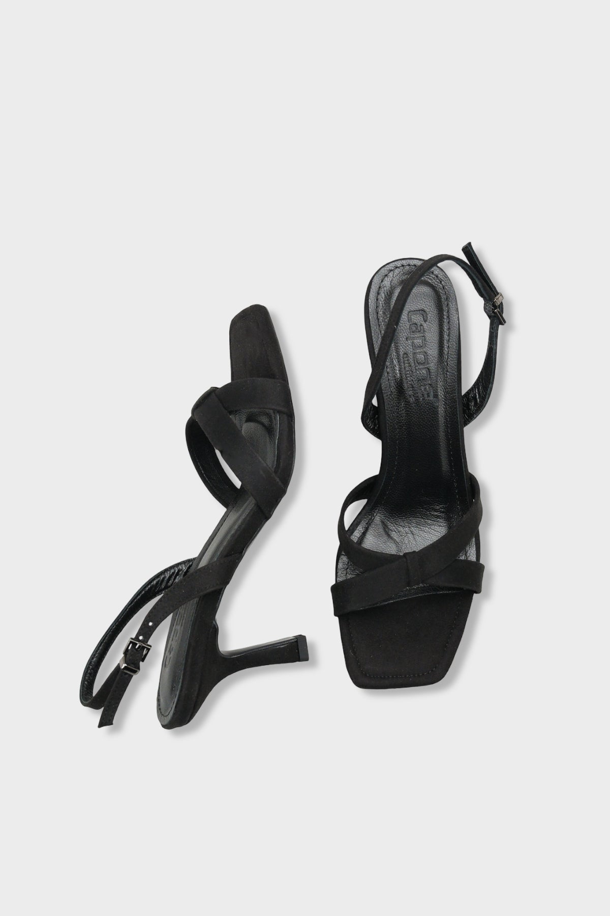 Roxana Hakiki Deri Astarlı Küt Burunlu Çapraz Bantlı Orta Topuklu Süet Görünümlü Şık Kadın Ayakkabı