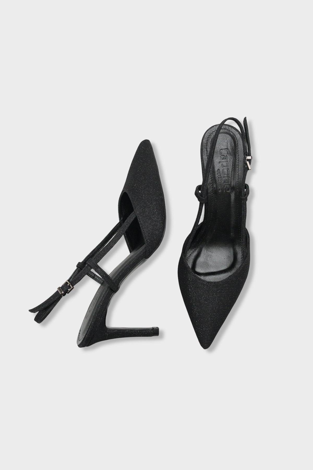 Susie Hakiki Deri Astarlı Sivri Burunlu Orta Topuklu Simli Arkası Açık Kadın Ayakkabı