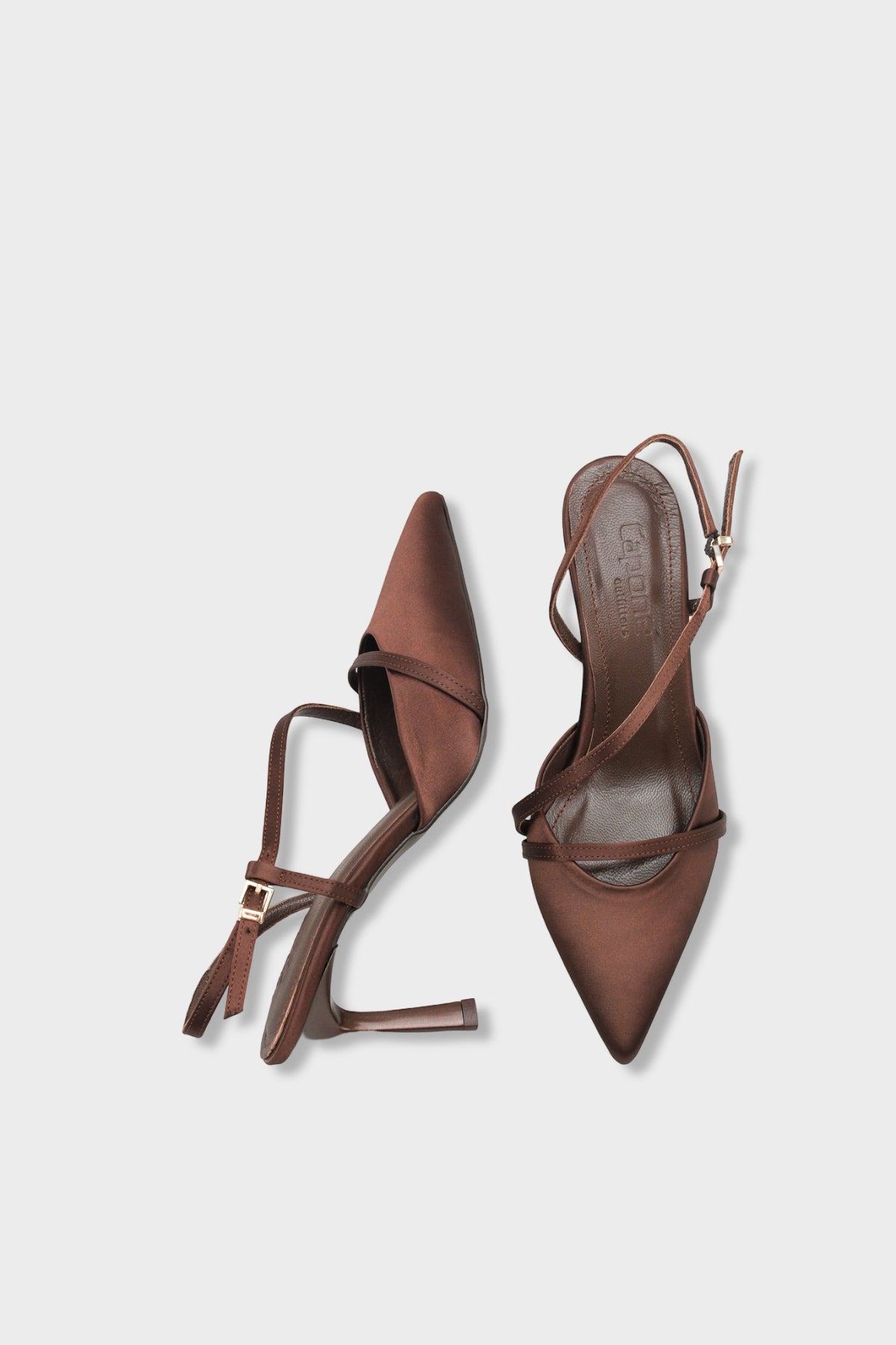 Jodee Hakiki Deri Astarlı Sivri Burunlu Orta Topuklu Saten Arkası Açık Kadın Ayakkabı