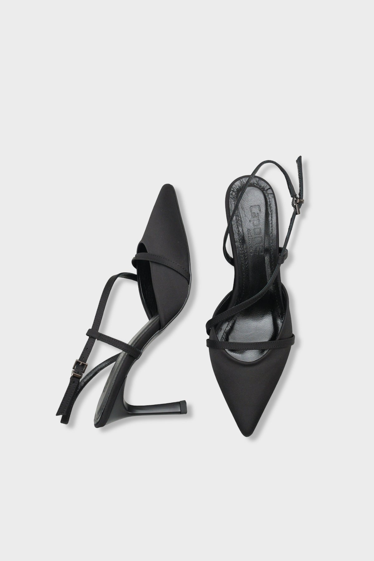 Jodee Hakiki Deri Astarlı Sivri Burunlu Orta Topuklu Saten Arkası Açık Kadın Ayakkabı