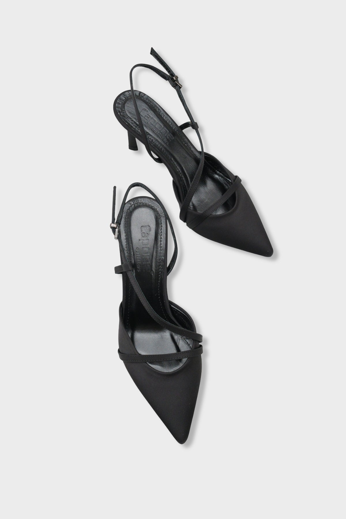 Jodee Hakiki Deri Astarlı Sivri Burunlu Orta Topuklu Saten Arkası Açık Kadın Ayakkabı