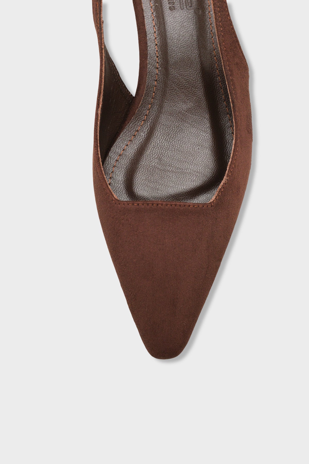 Ricki Hakiki Deri Astarlı Sivri Burunlu Orta Topuklu Süet Görünümlü Arkası Açık Kadın Ayakkabı