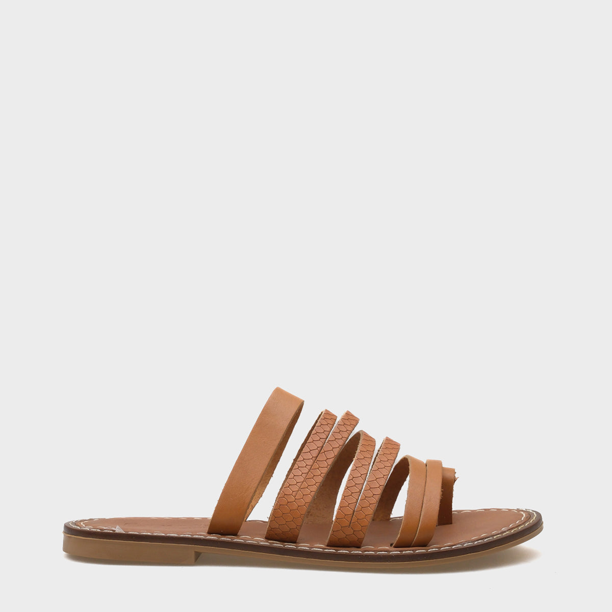 Lyssa Baş Parmak Detaylı Bantlı Kadın Deri Terlik