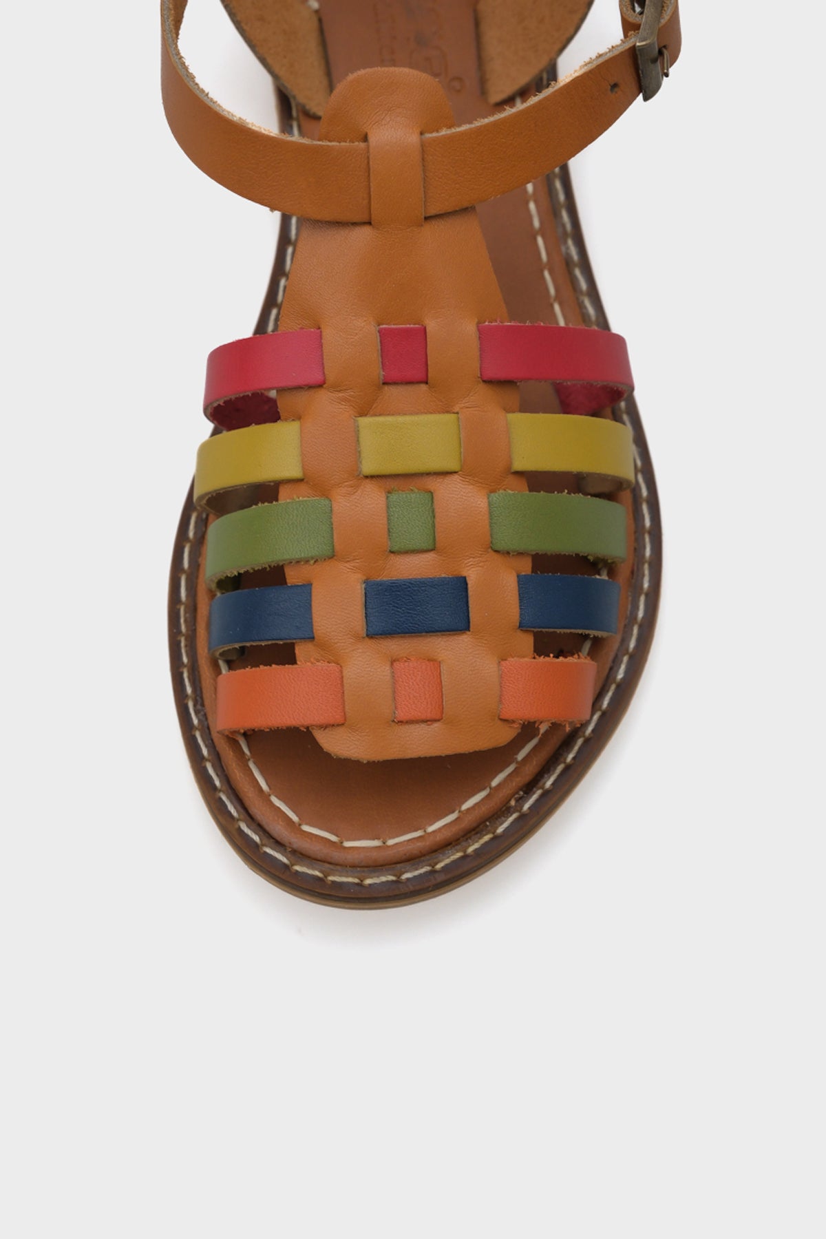 Daphne Yuvarlak Burunlu Gladyatör Bantlı Kadın Deri Sandalet