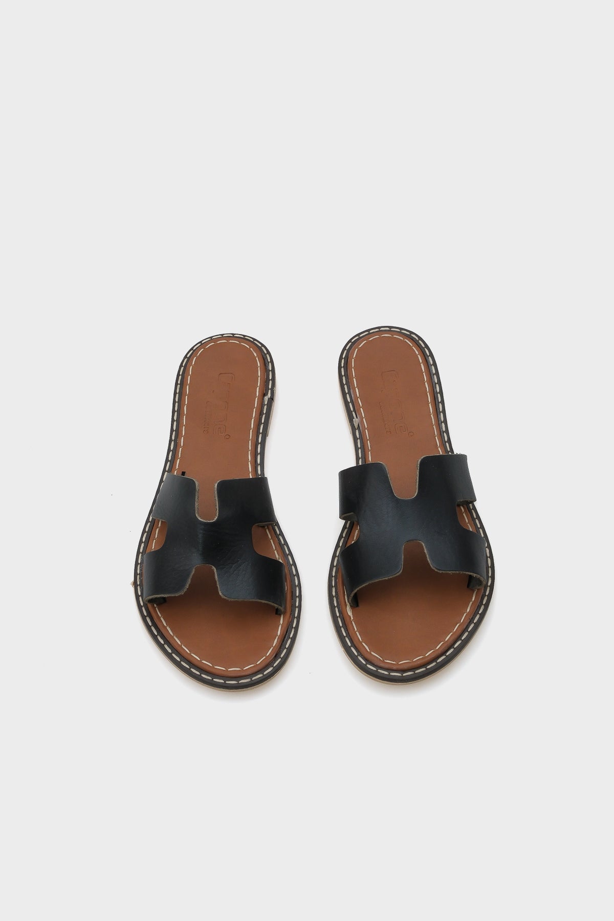 Madelin H Bantlı Kadın Deri Terlik