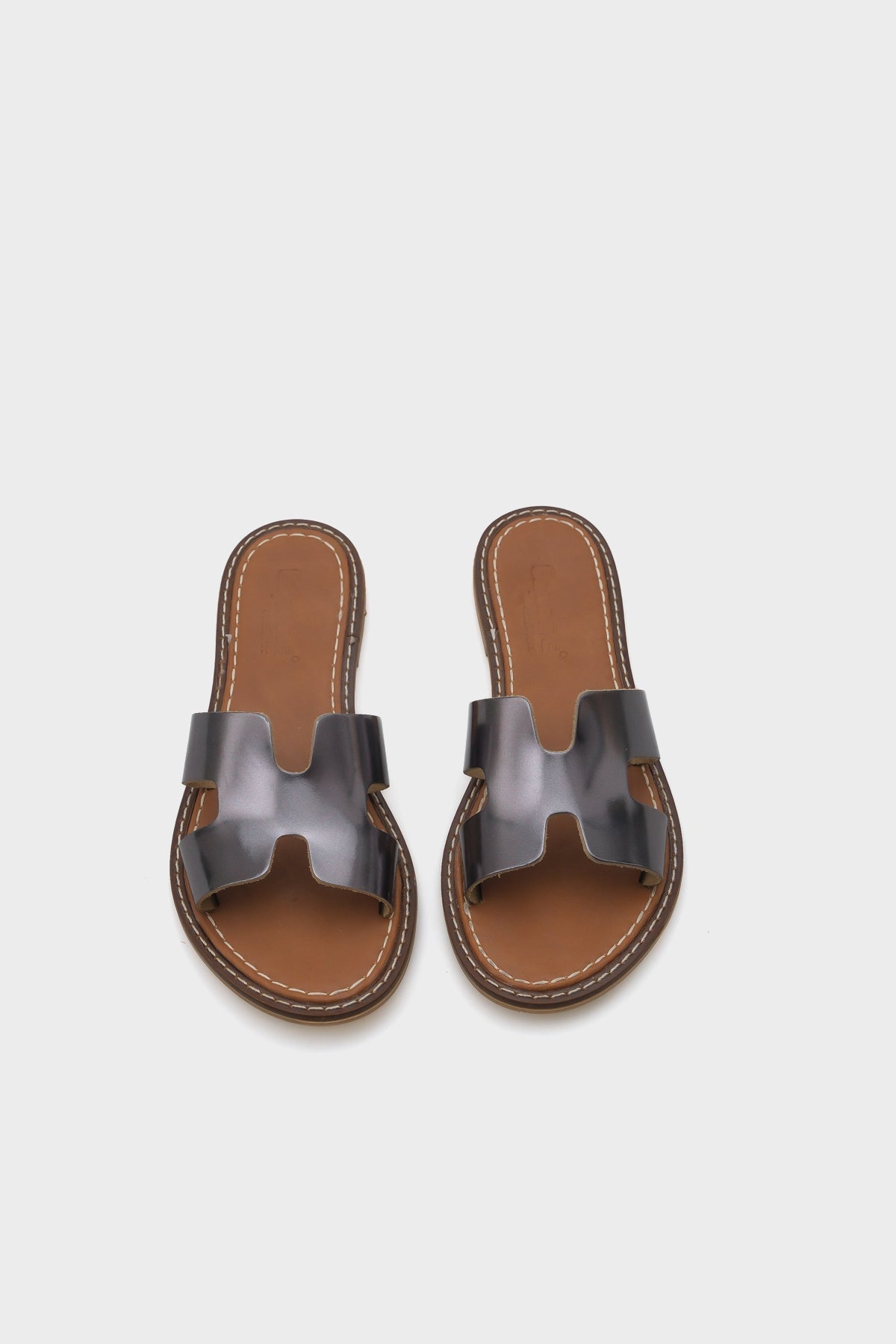 Madelin H Bantlı Kadın Deri Terlik