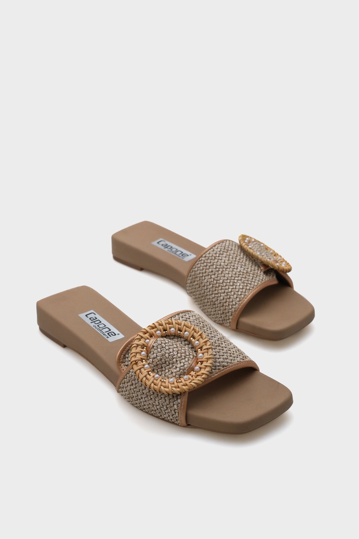 Manya Küt Burunlu Hasırlı Kısa Topuklu Konfor Kadın Terlik