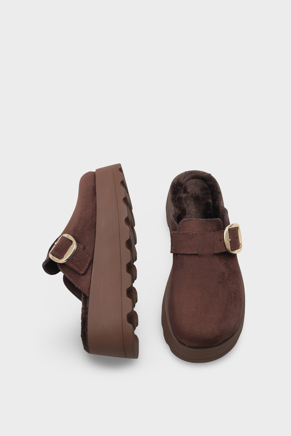 Leticia Kürklü Süet Görünümlü Kadın Sabo