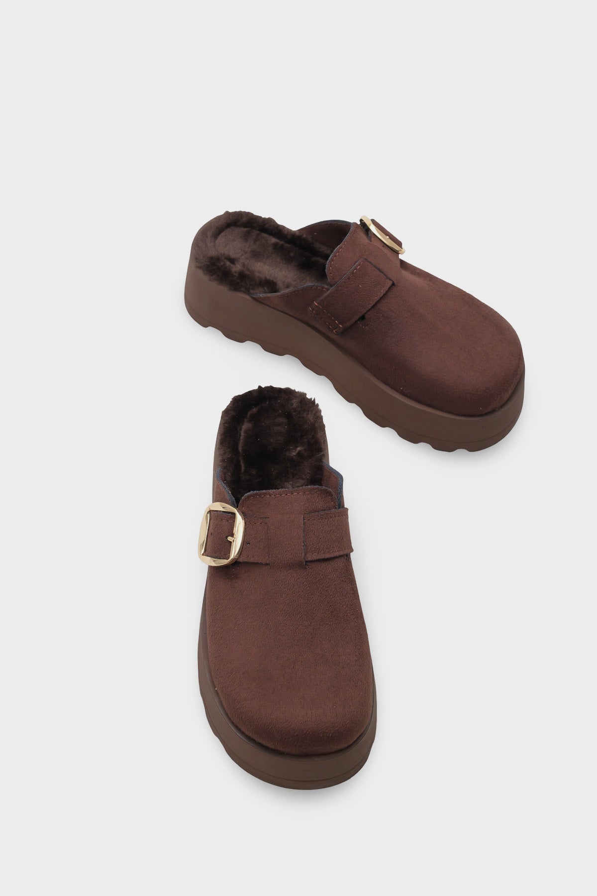 Leticia Kürklü Süet Görünümlü Kadın Sabo