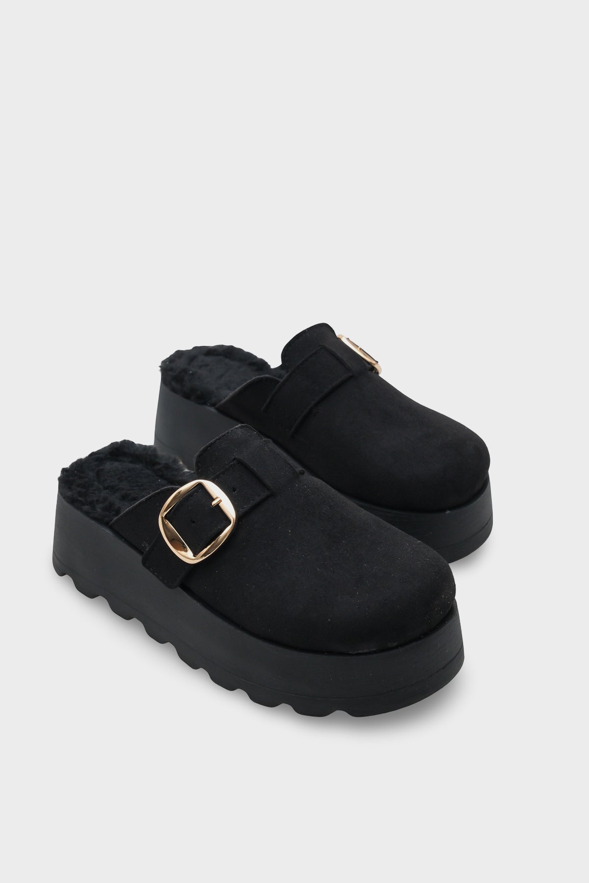 Leticia Kürklü Süet Görünümlü Kadın Sabo