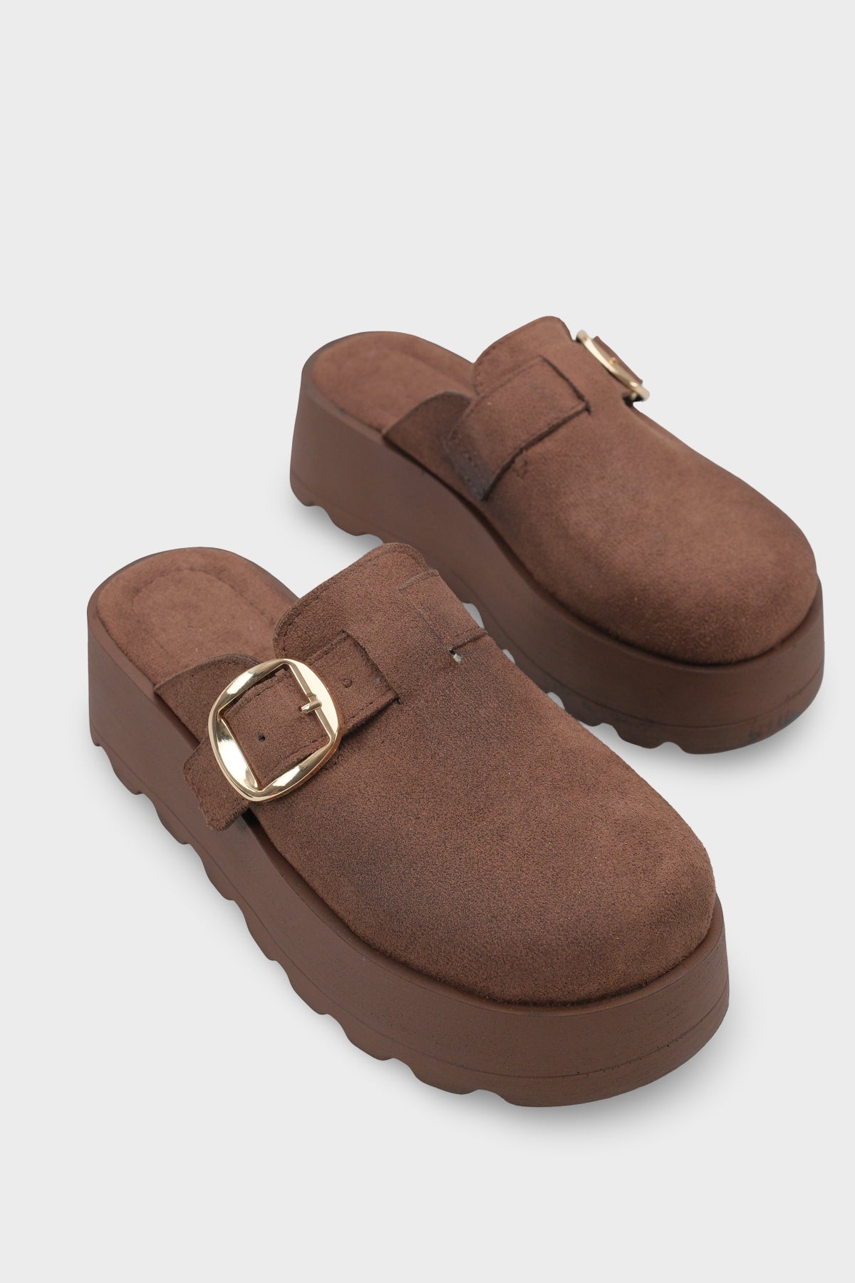 Minette Kürklü Süet Görünümlü Kadın Sabo