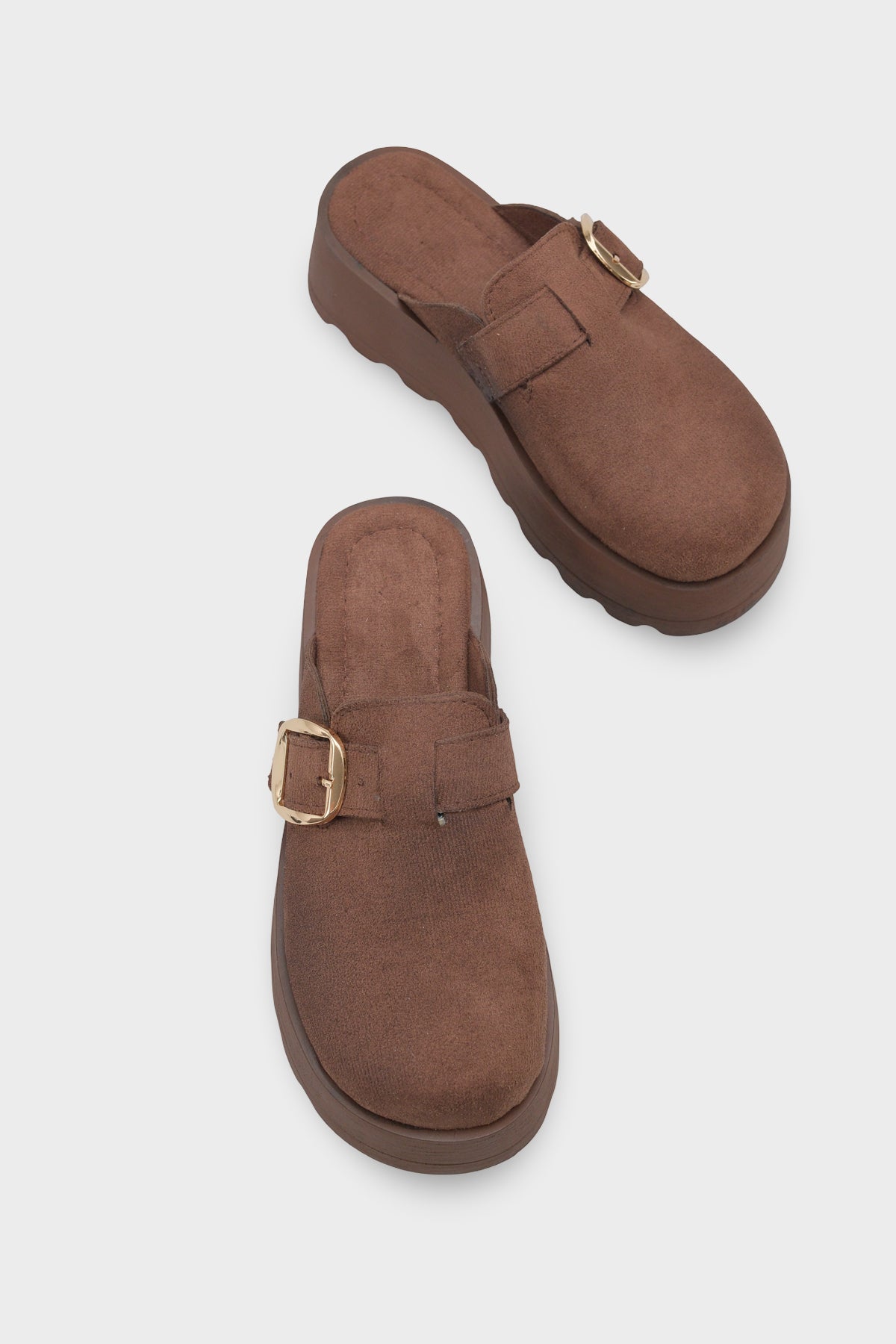 Minette Kürklü Süet Görünümlü Kadın Sabo