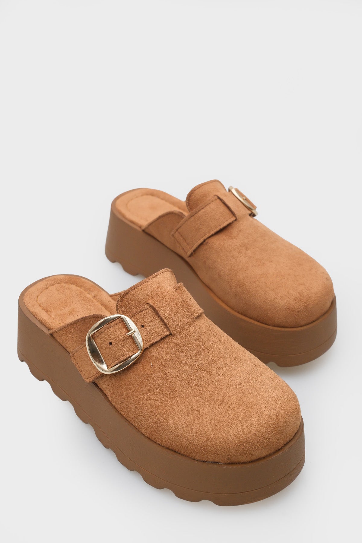 Minette Kürklü Süet Görünümlü Kadın Sabo