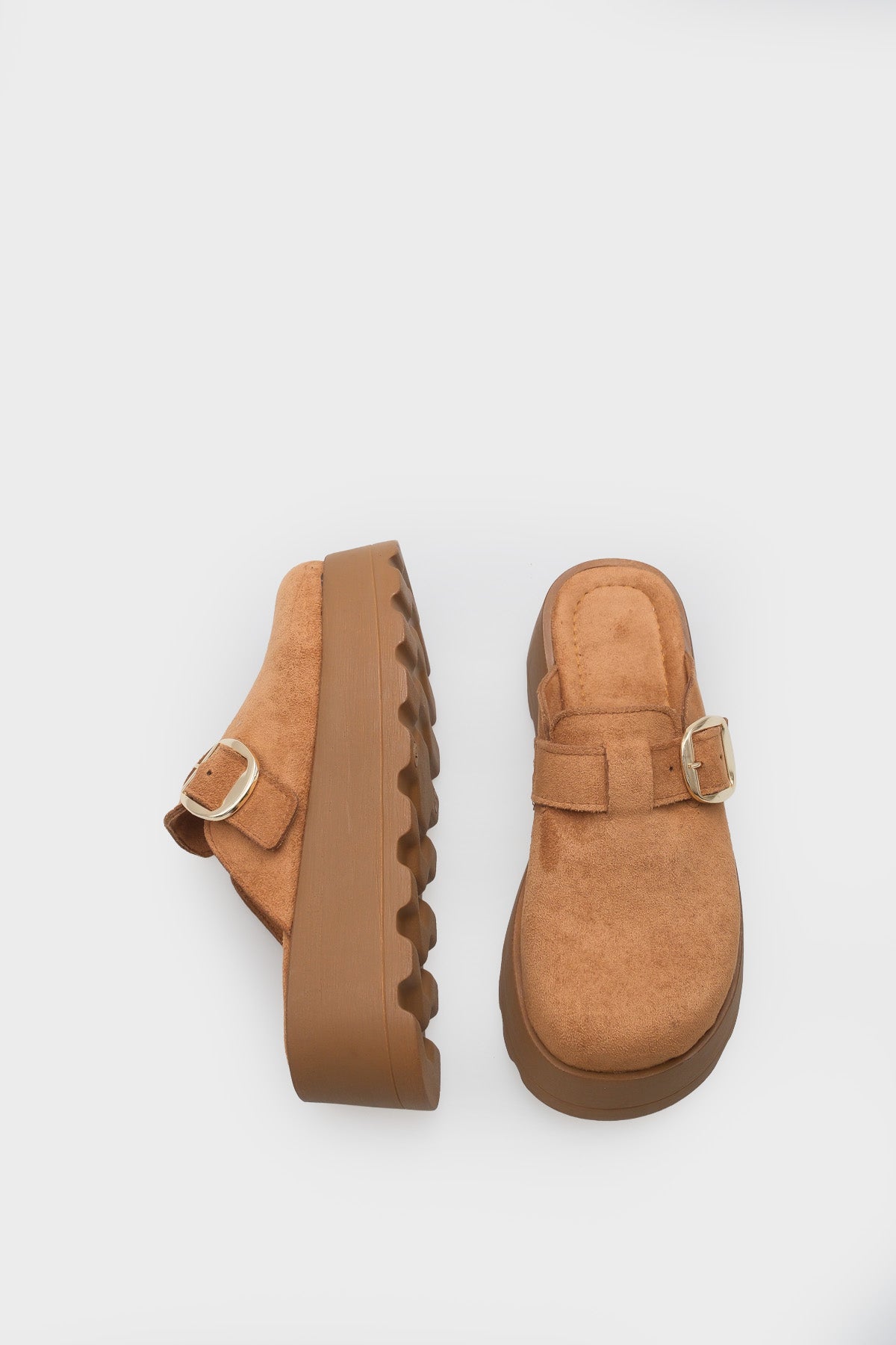 Minette Kürklü Süet Görünümlü Kadın Sabo