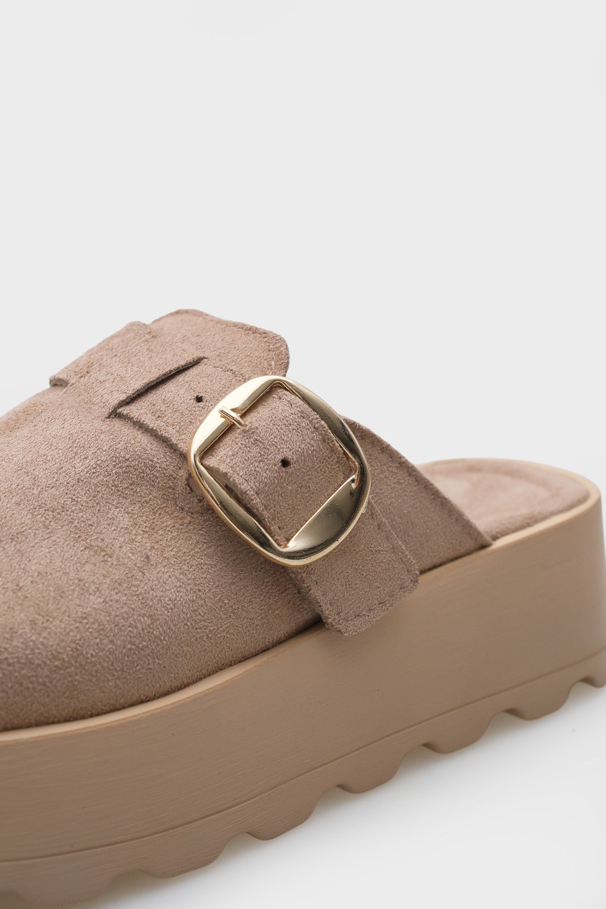 Minette Kürklü Süet Görünümlü Kadın Sabo