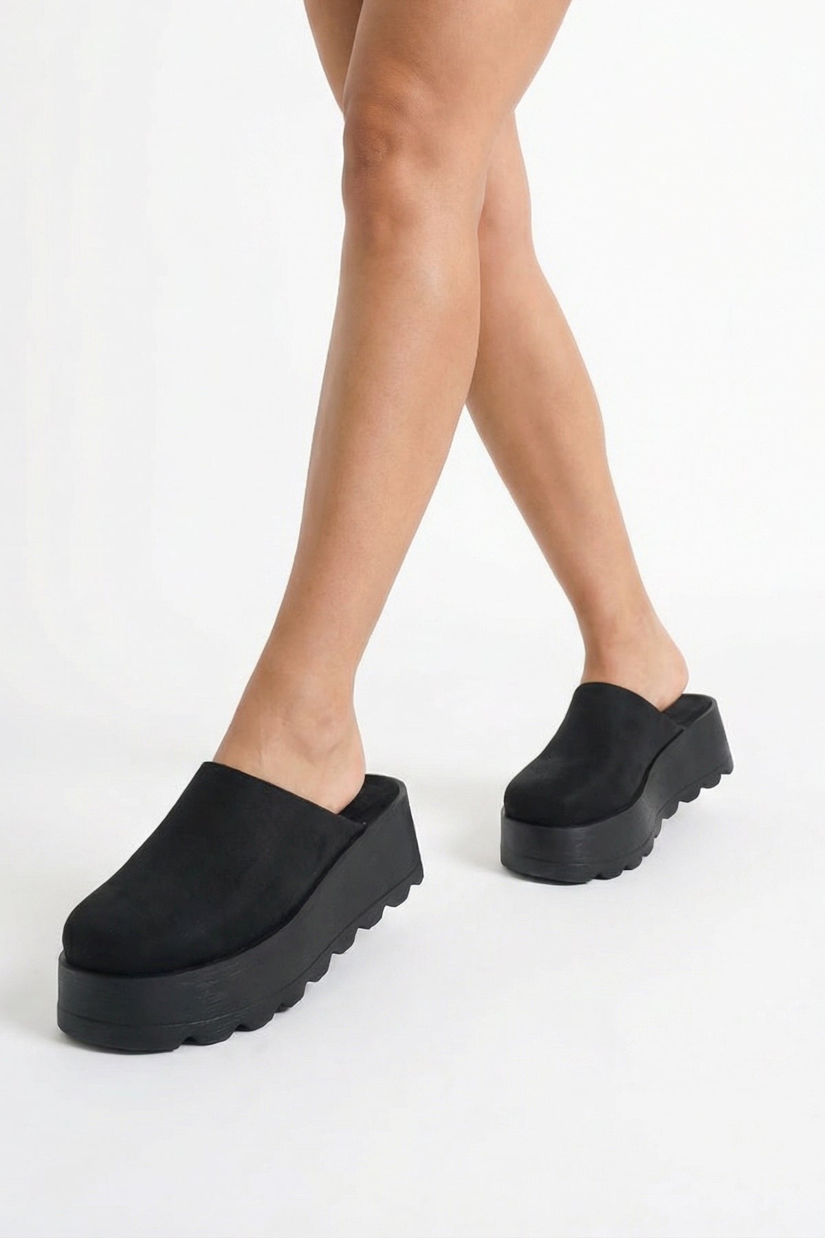 Marlyn Kürklü Süet Görünümlü Kadın Sabo