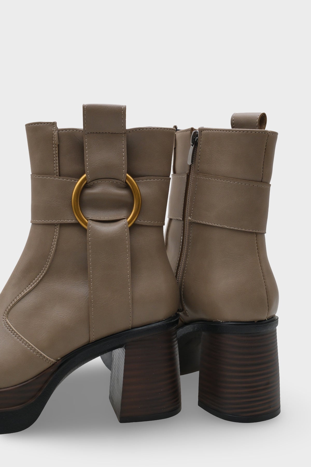 Tiffany Yuvarlak Burunlu Yandan Fermuarlı Orta Topuklu Kadın Bot