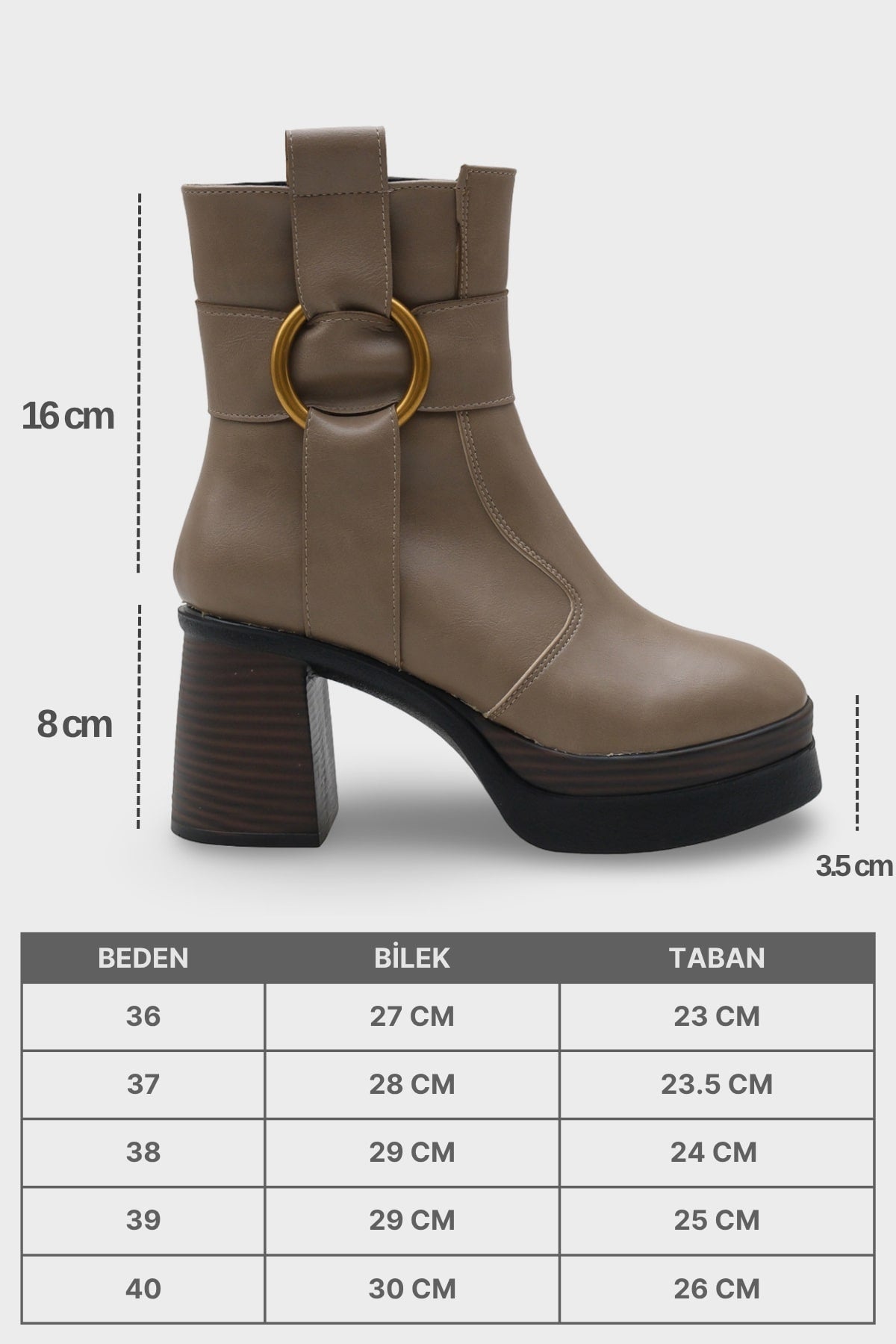 Tiffany Yuvarlak Burunlu Yandan Fermuarlı Orta Topuklu Kadın Bot