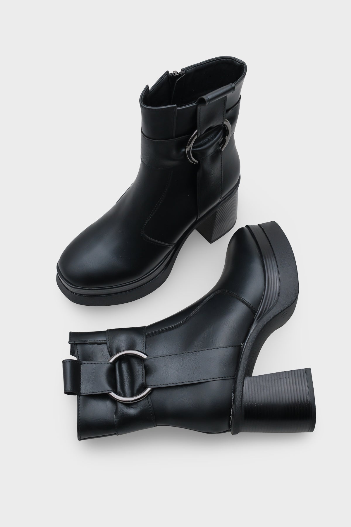 Tiffany Yuvarlak Burunlu Yandan Fermuarlı Orta Topuklu Kadın Bot