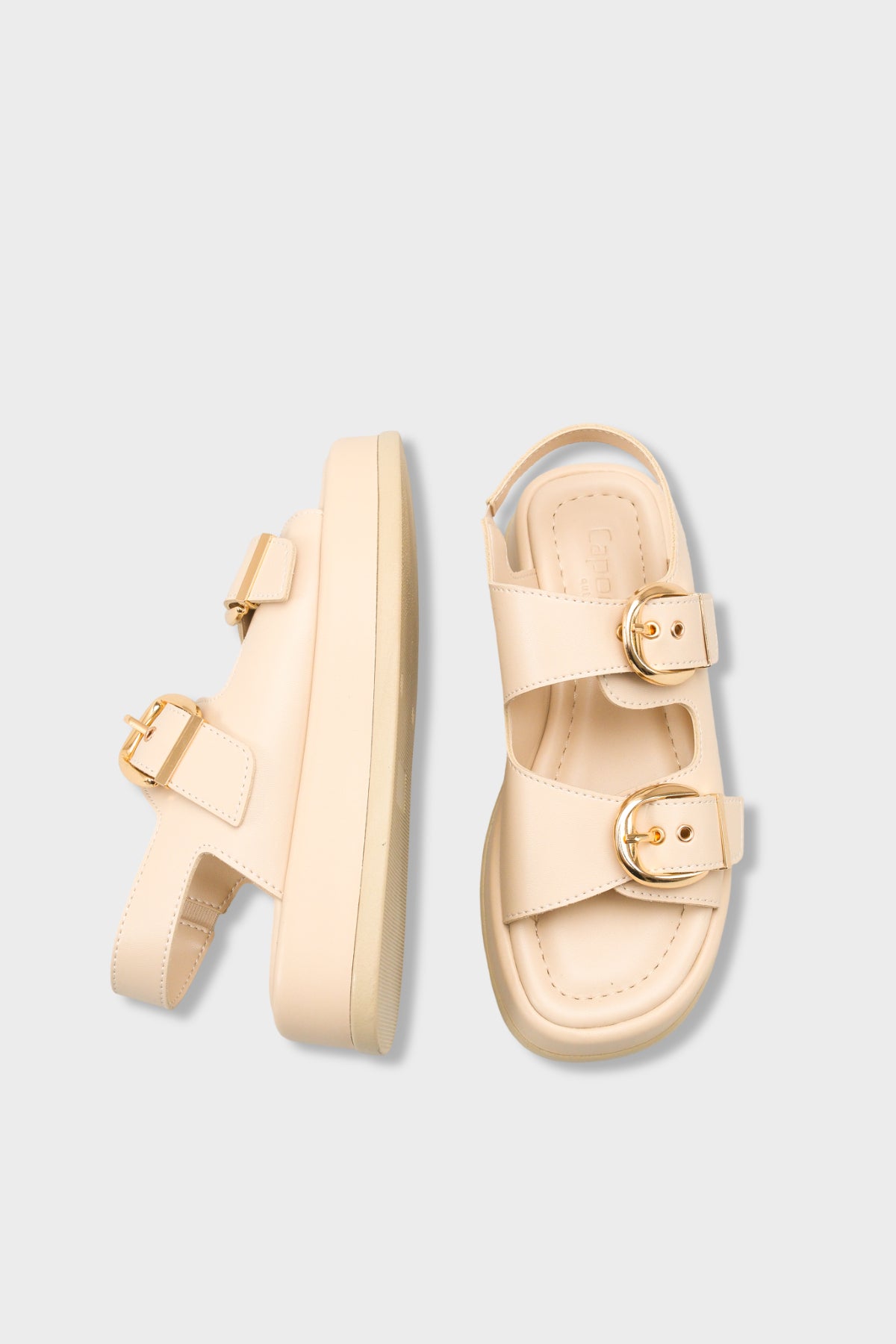 Cortney Dolgu Topuklu Çift Bantlı Tokalı Kadın Sandalet