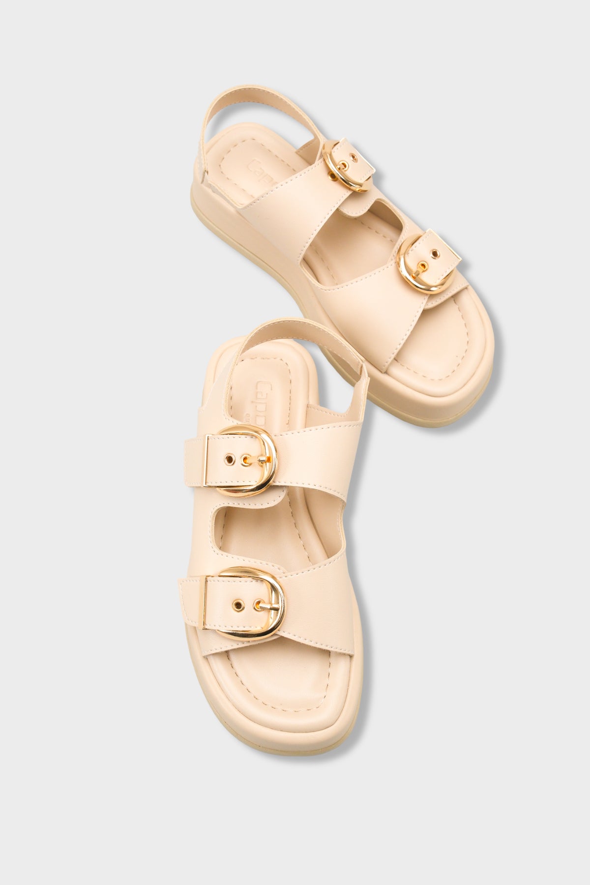 Cortney Dolgu Topuklu Çift Bantlı Tokalı Kadın Sandalet