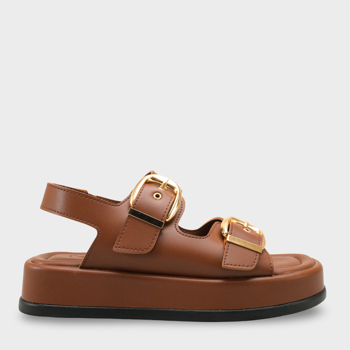 Cortney Dolgu Topuklu Çift Bantlı Tokalı Kadın Sandalet