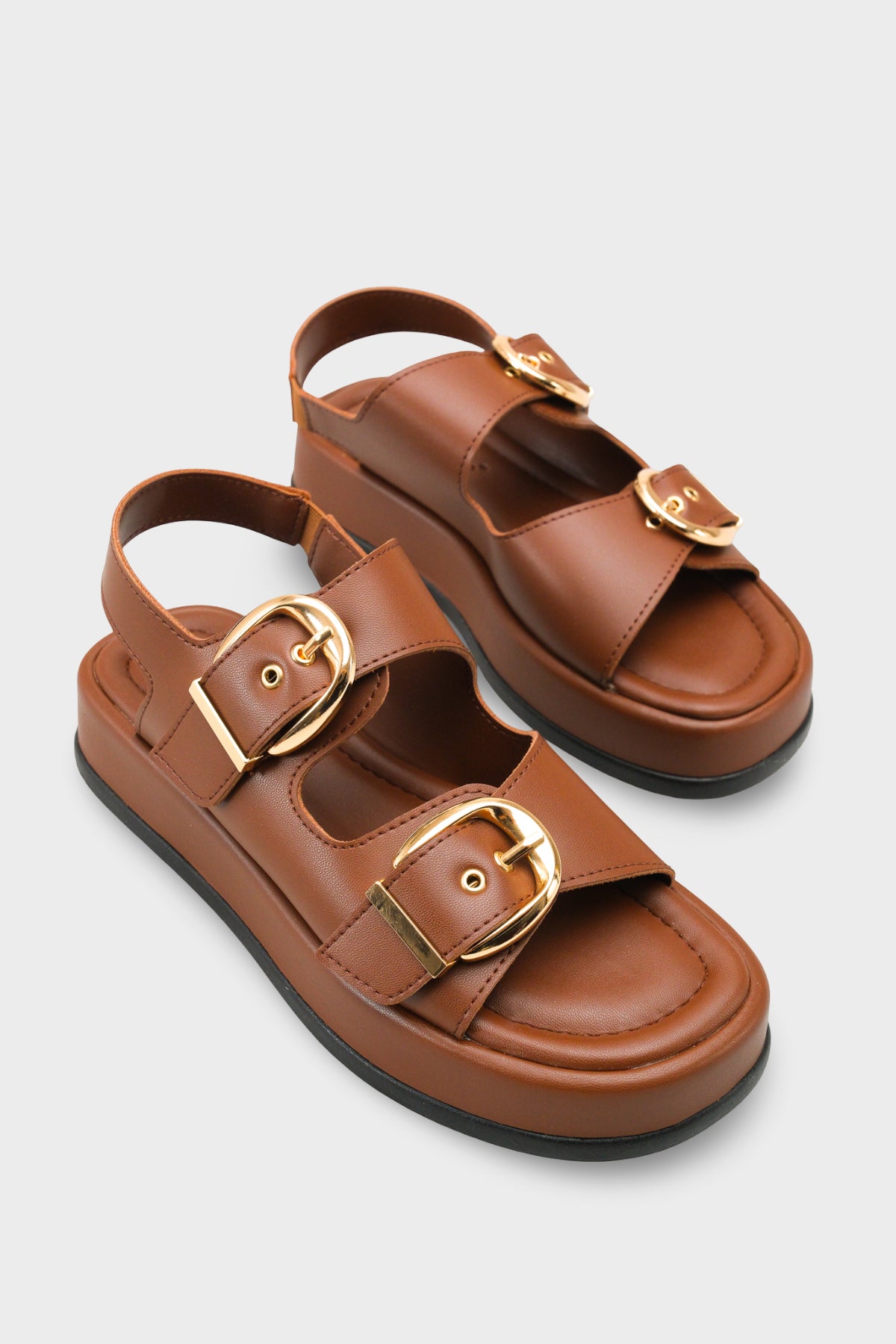 Cortney Dolgu Topuklu Çift Bantlı Tokalı Kadın Sandalet