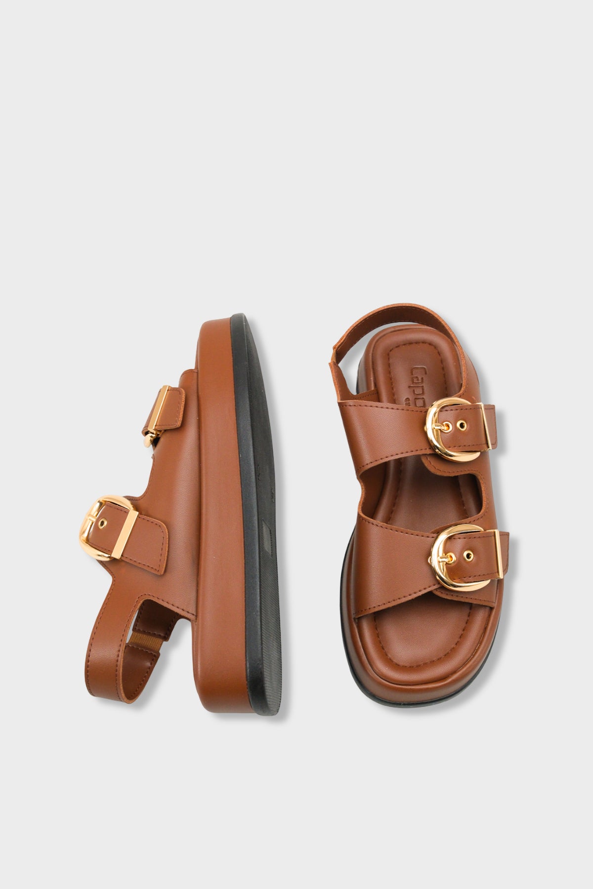 Cortney Dolgu Topuklu Çift Bantlı Tokalı Kadın Sandalet