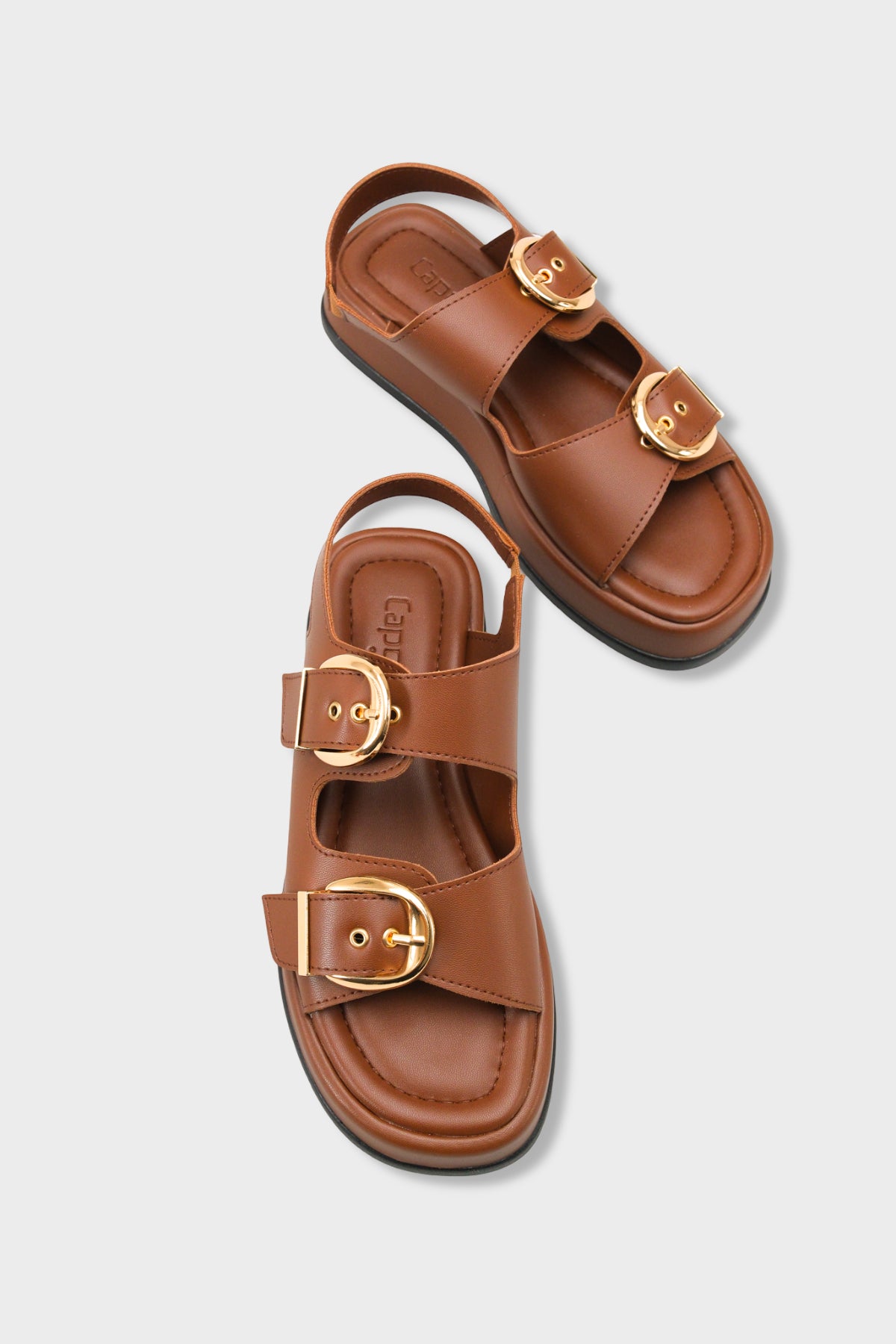 Cortney Dolgu Topuklu Çift Bantlı Tokalı Kadın Sandalet