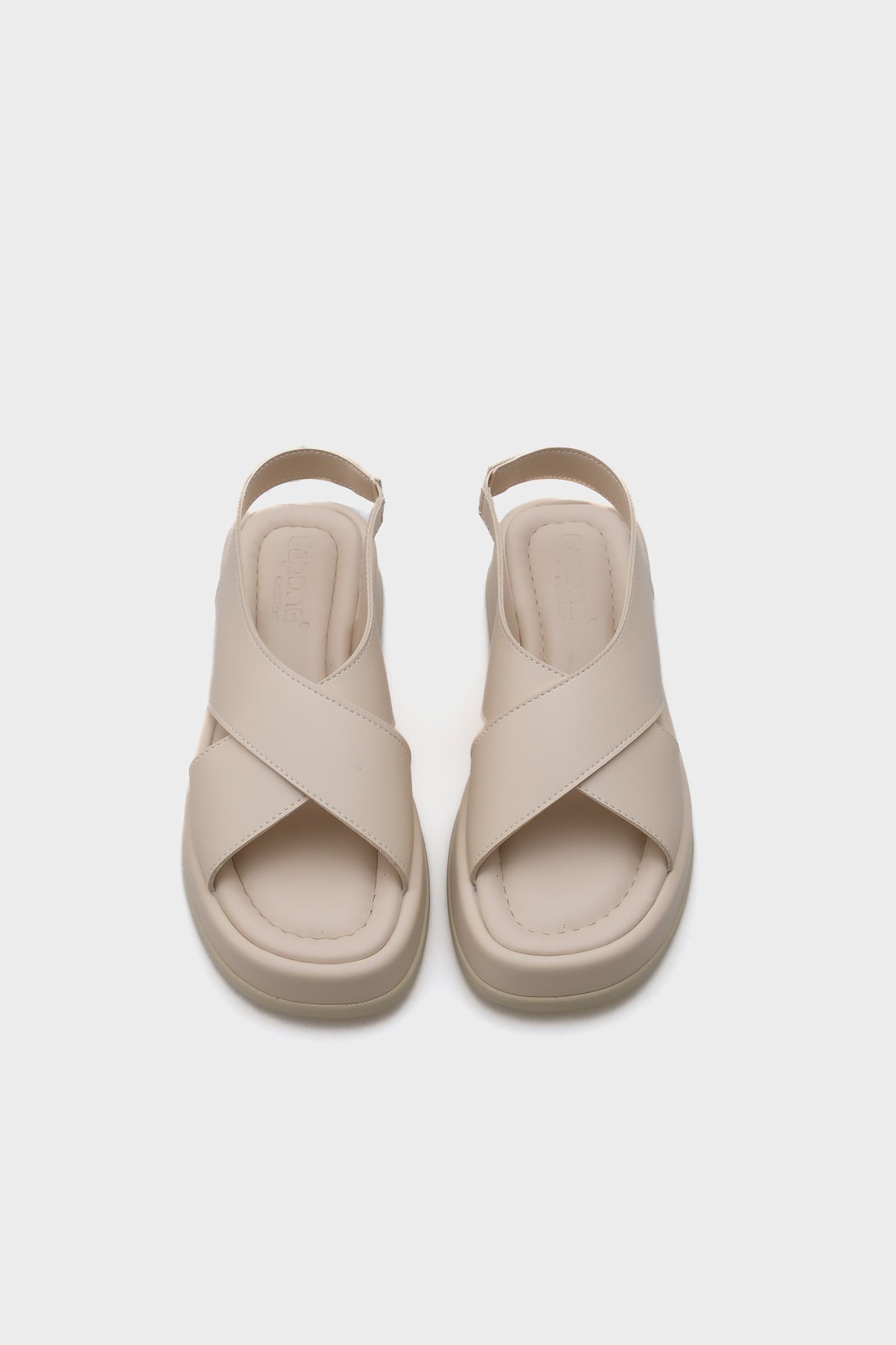 Dena Dolgu Topuklu Çapraz Bantlı Kadın Sandalet