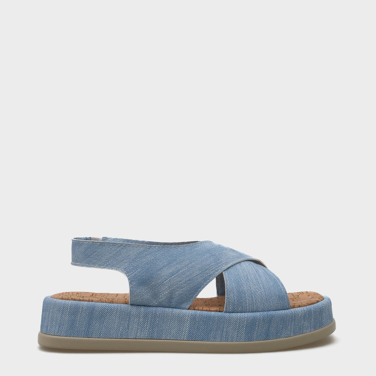 Dena Dolgu Topuklu Çapraz Bantlı Kadın Sandalet