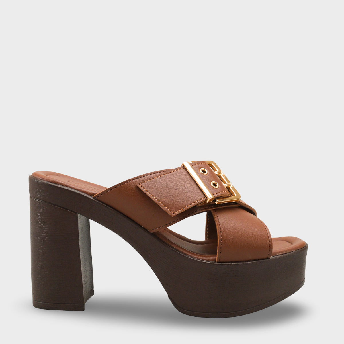 Marlo Platform Çapraz Bantlı Metal Tokalı Kadın Terlik