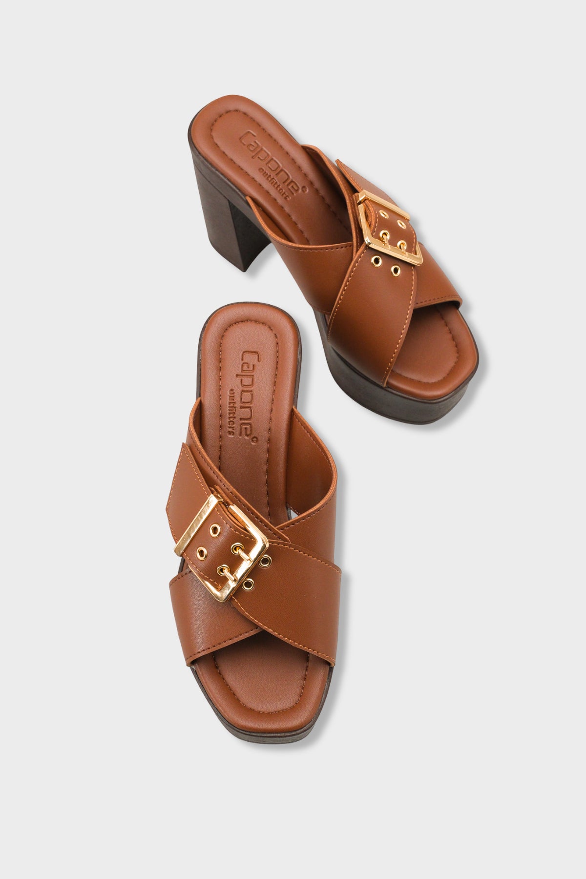 Marlo Platform Çapraz Bantlı Metal Tokalı Kadın Terlik