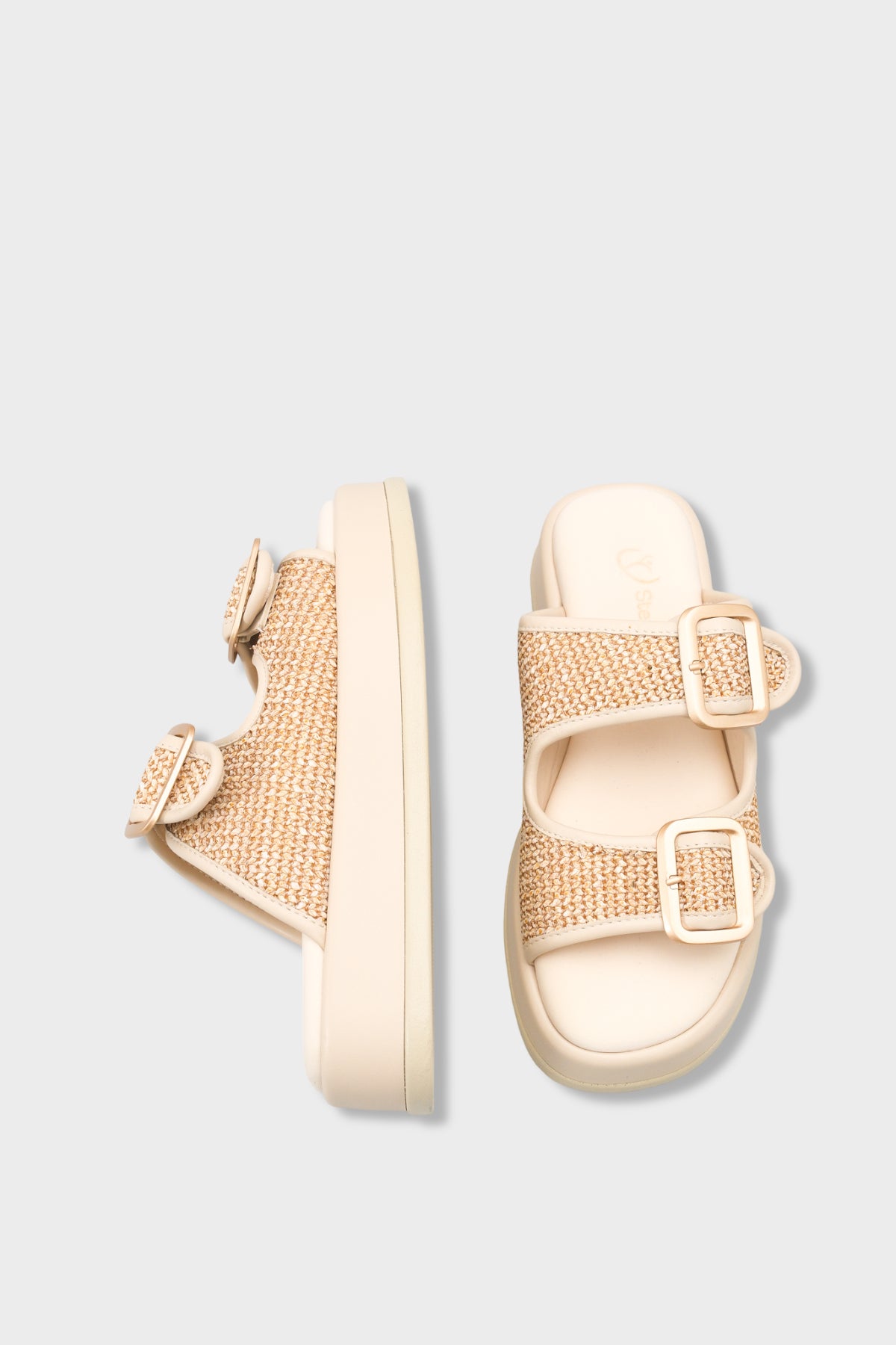 Marge Dolgu Topuklu Çift Bantlı Tokalı Kadın Terlik