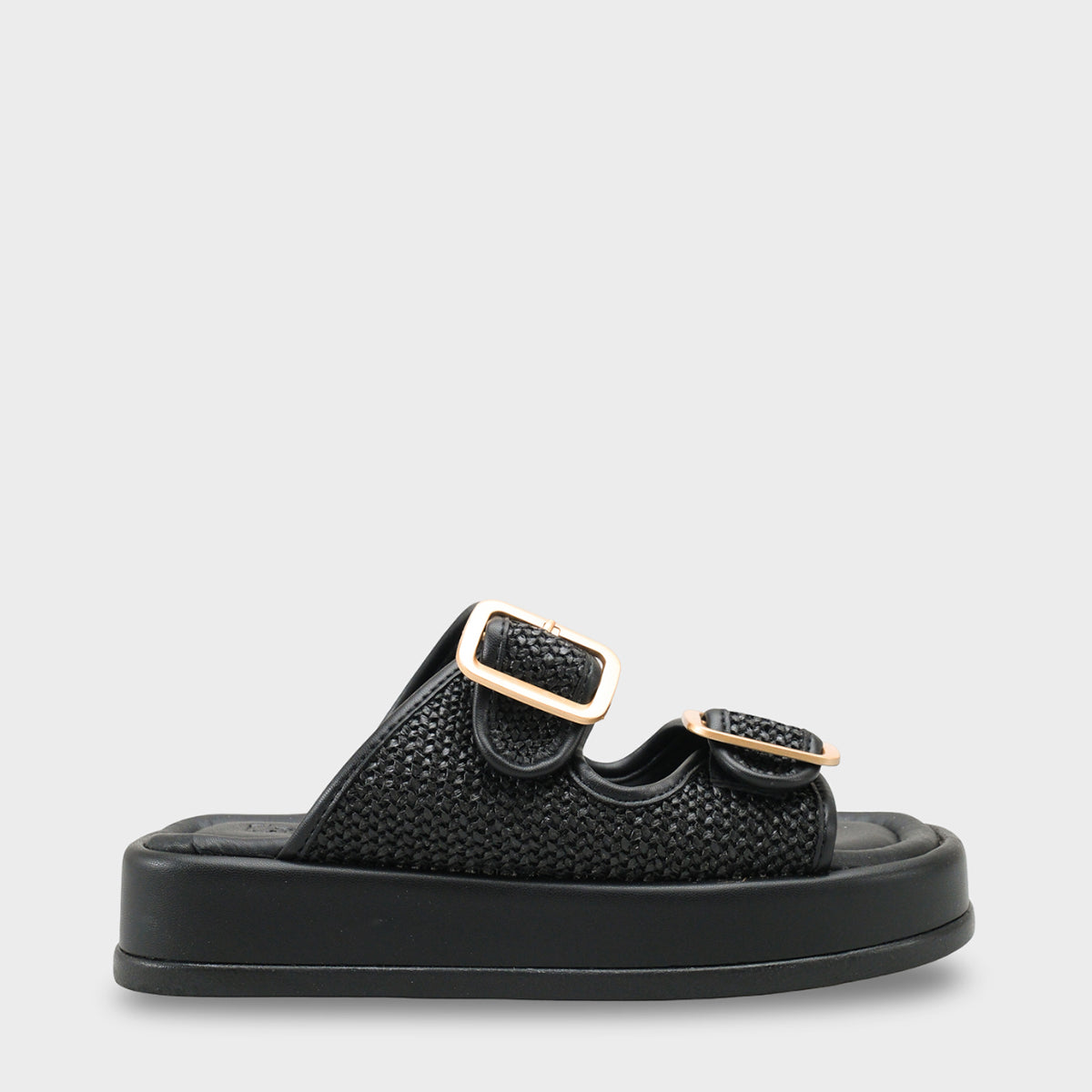 Marge Dolgu Topuklu Çift Bantlı Tokalı Kadın Terlik