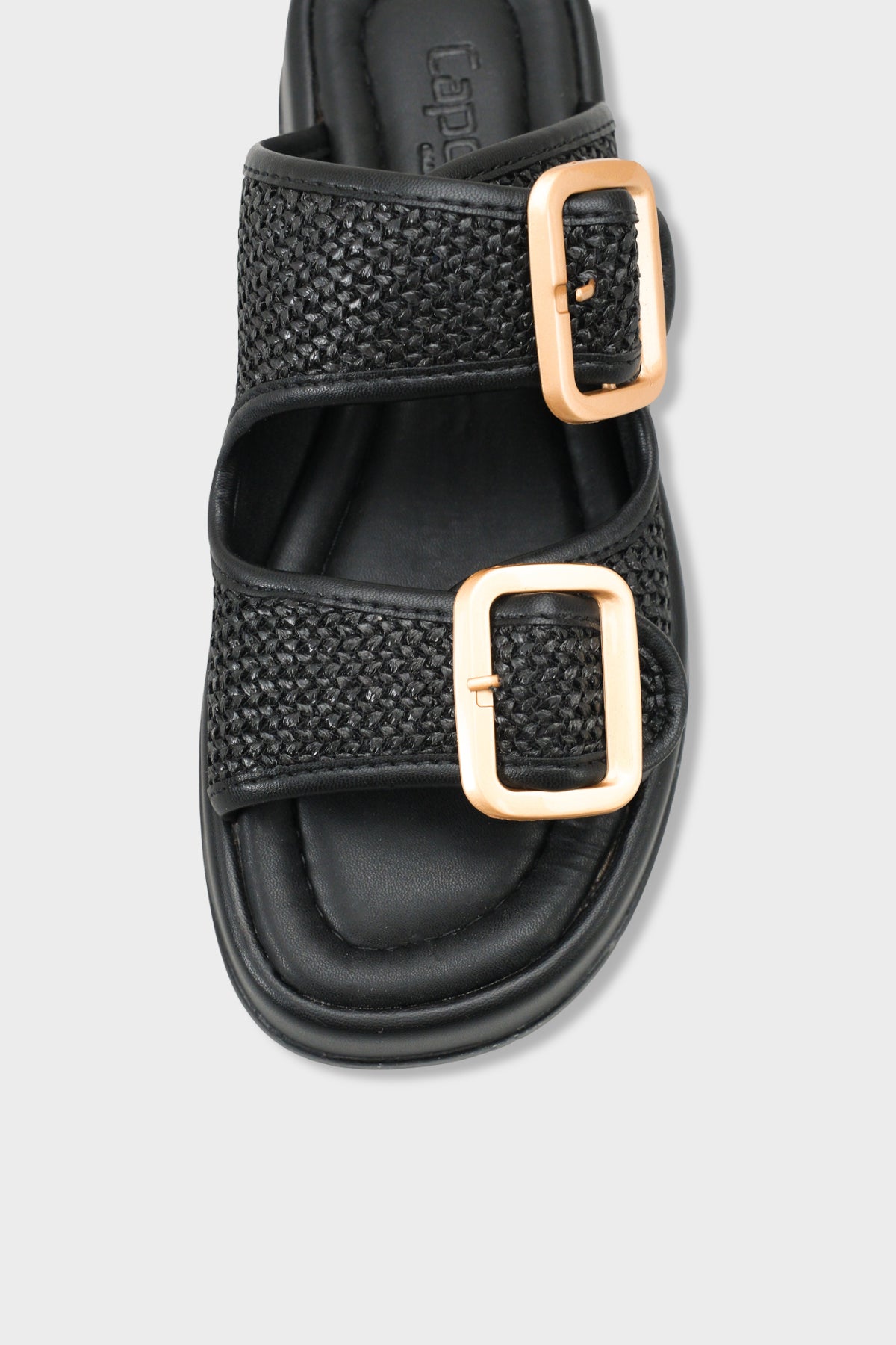 Marge Dolgu Topuklu Çift Bantlı Tokalı Kadın Terlik