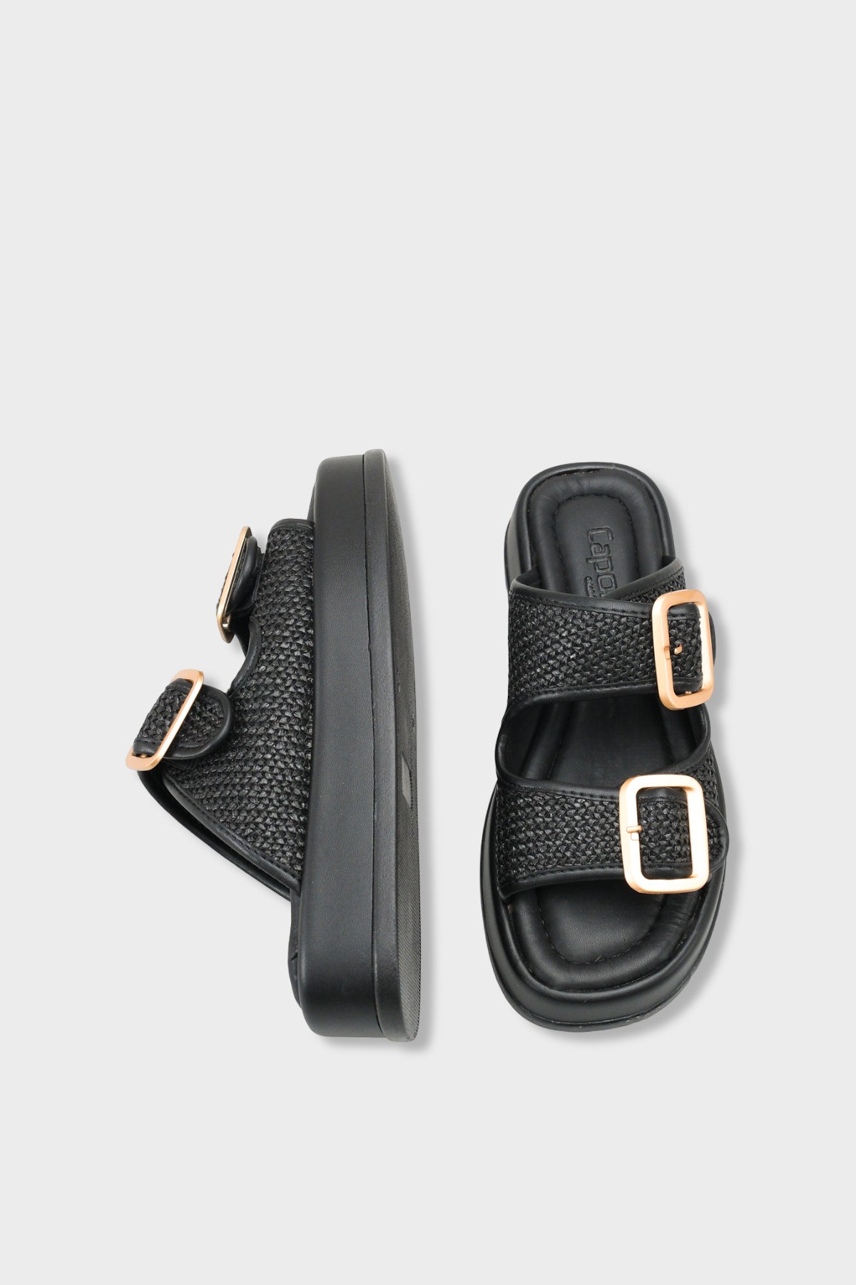 Marge Dolgu Topuklu Çift Bantlı Tokalı Kadın Terlik