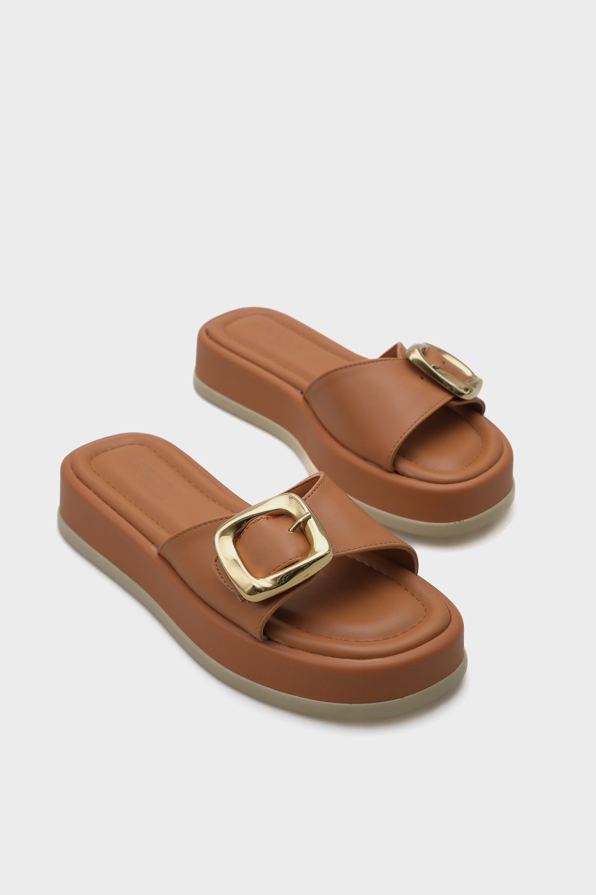 Marget Dolgu Topuklu Tek Bantlı Tokalı Kadın Terlik