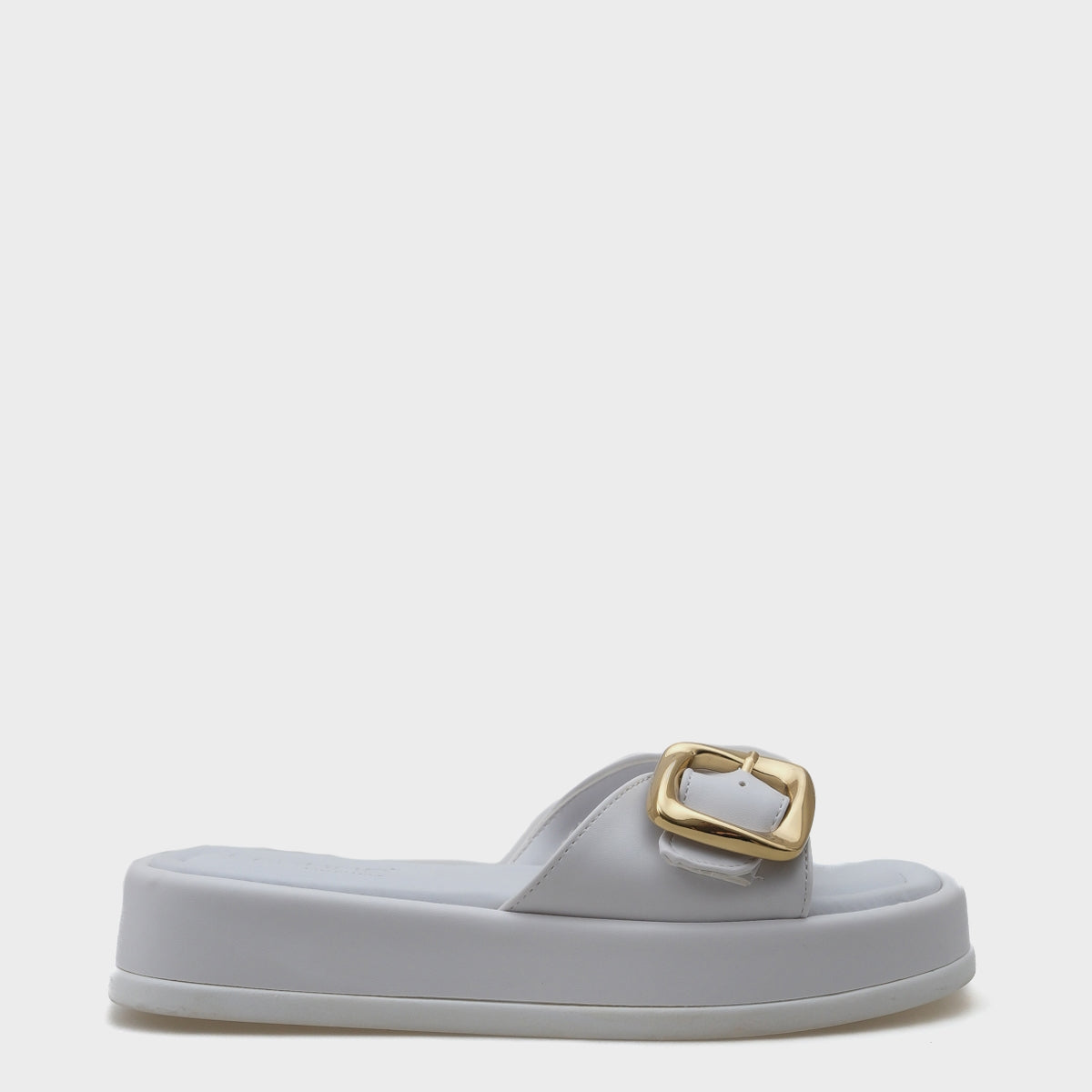 Marget Dolgu Topuklu Tek Bantlı Tokalı Kadın Terlik