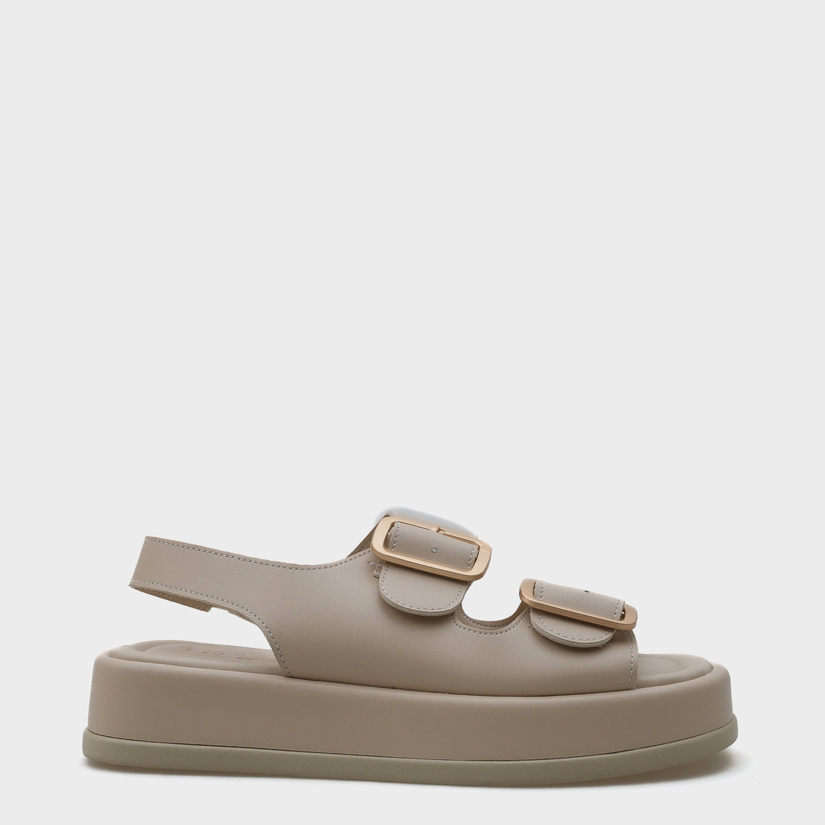 Denice Dolgu Topuklu Çift Bantlı Tokalı Kadın Sandalet