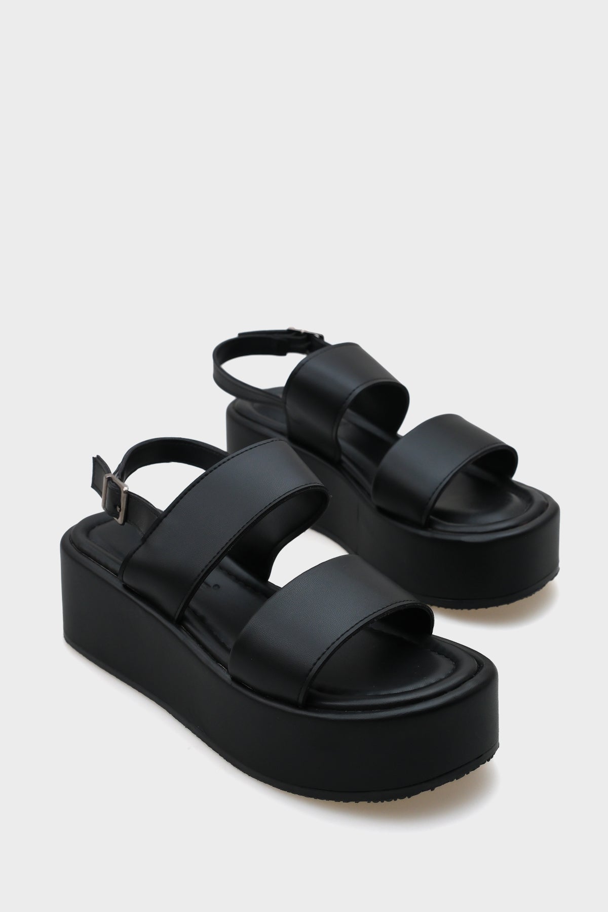 Diana Kalın Çift Bantlı Dolgu Topuklu Kadın Flatform Sandalet