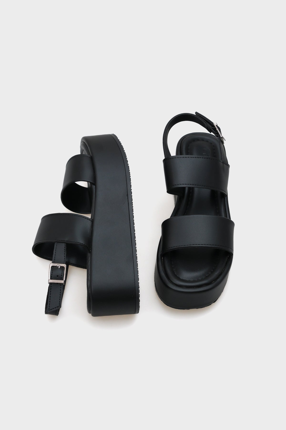 Diana Kalın Çift Bantlı Dolgu Topuklu Kadın Flatform Sandalet